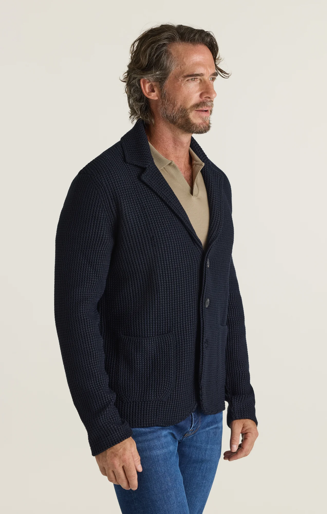 Birch Knit Blazer in Navy - Image 2