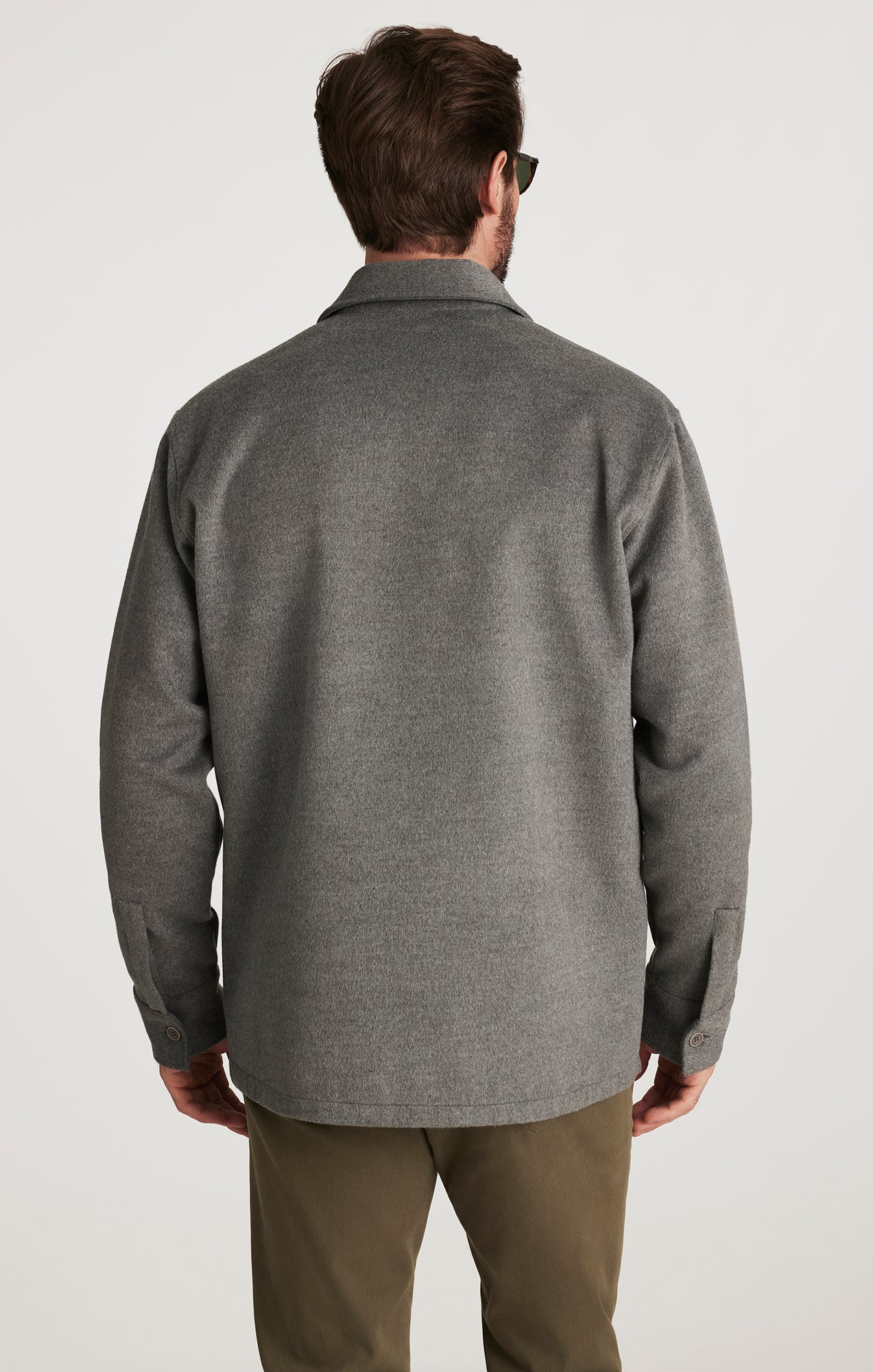 Button Down Overshirt in Grey - Image 3