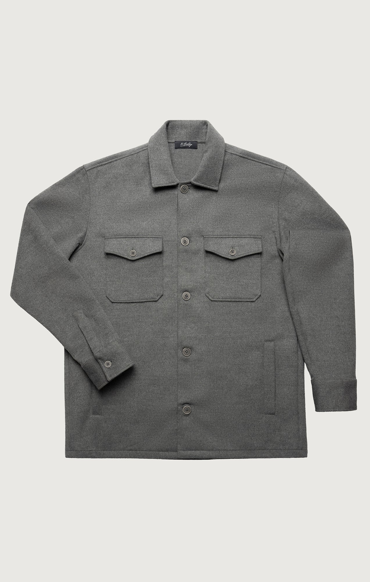 Button Down Overshirt in Grey - Image 5