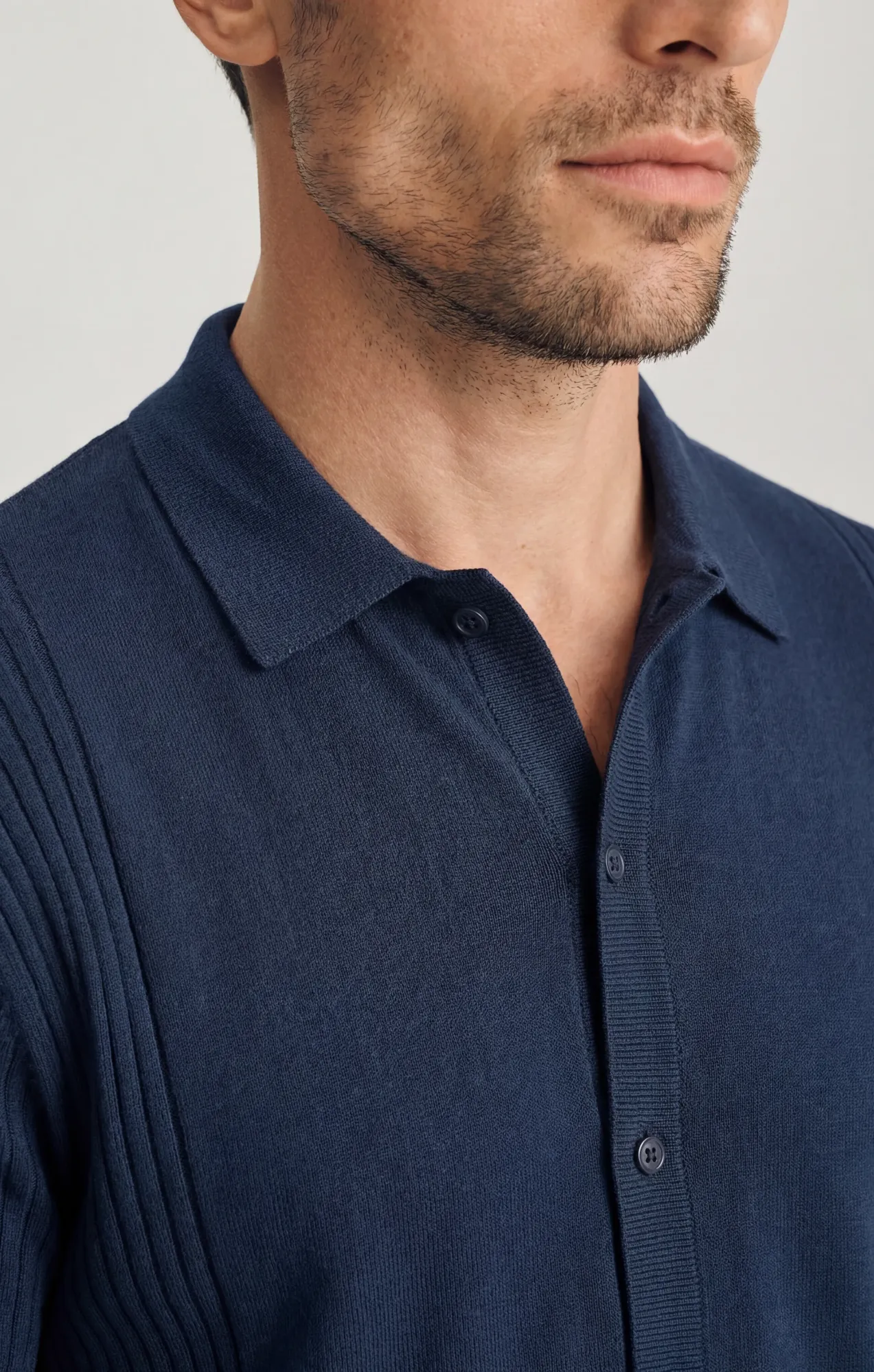 Button Down Sweater In Dress Blues - Image 2