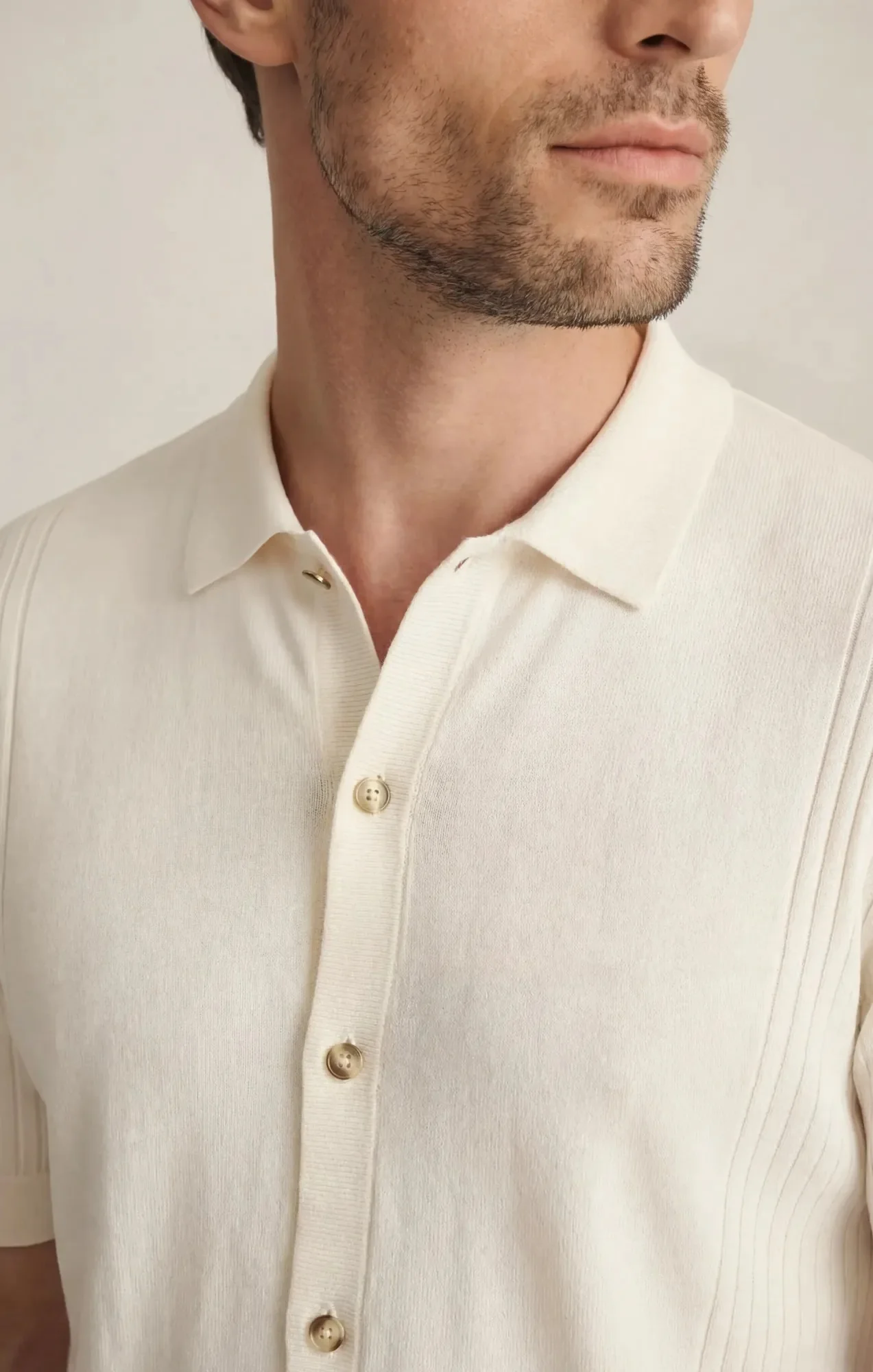 Button Down Sweater In Silver Birch - Image 2