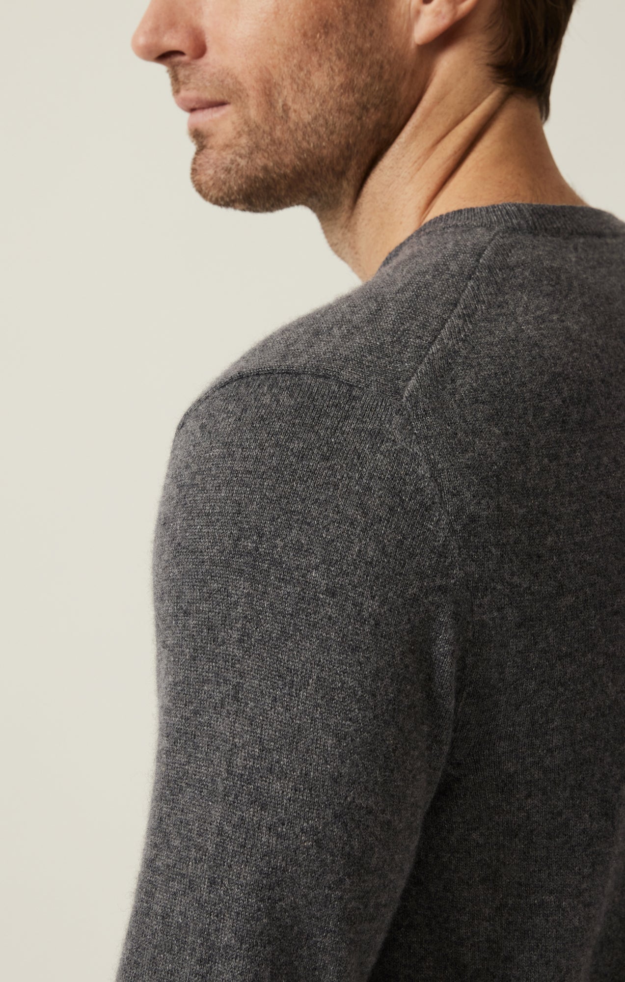 Cashmere Crew Neck Sweater In Charcoal - Image 5