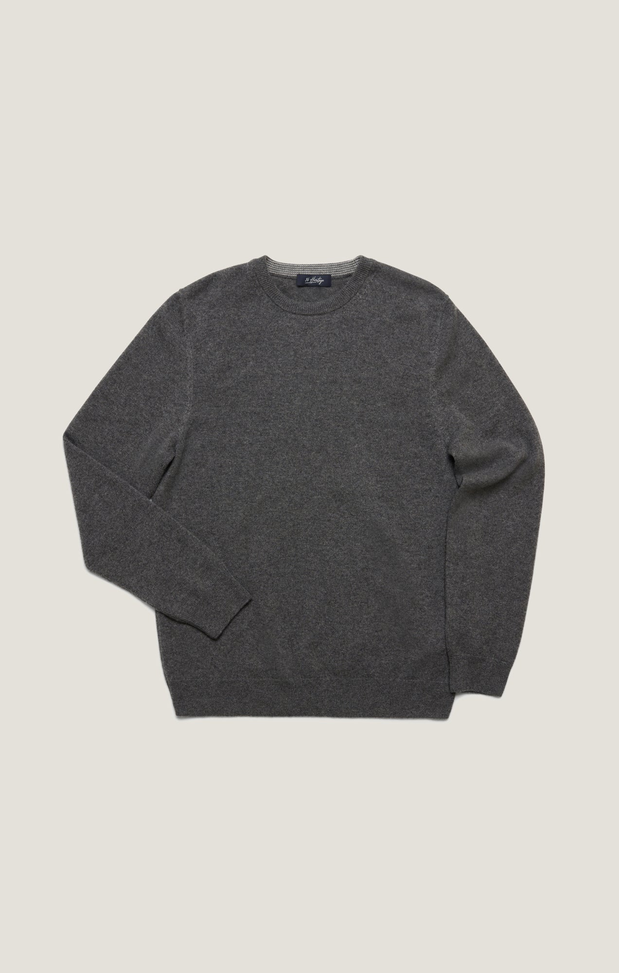 Cashmere Crew Neck Sweater In Charcoal - Image 9