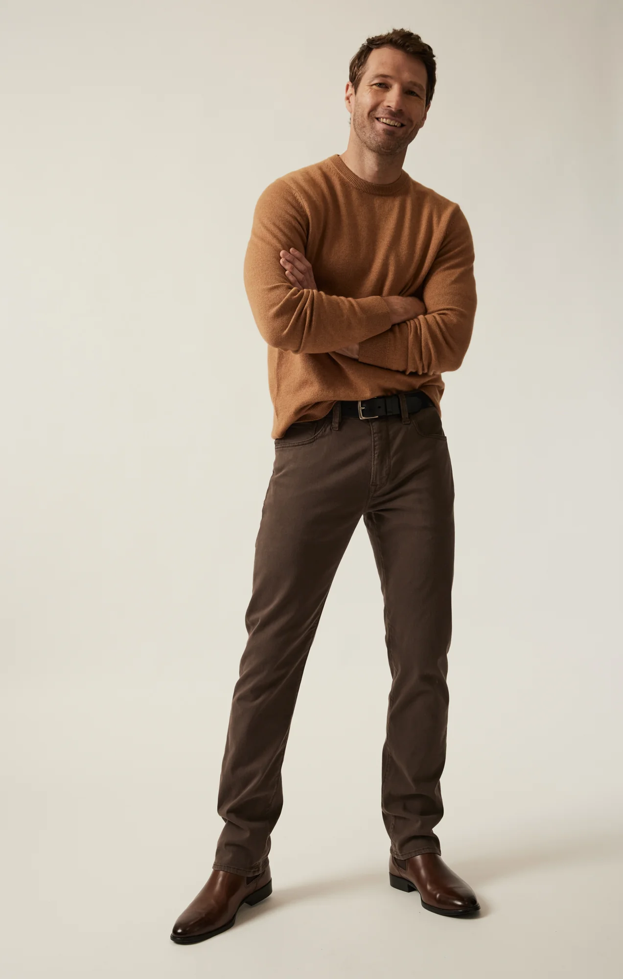 Cashmere Crew Neck Sweater In Tobacco - Image 6