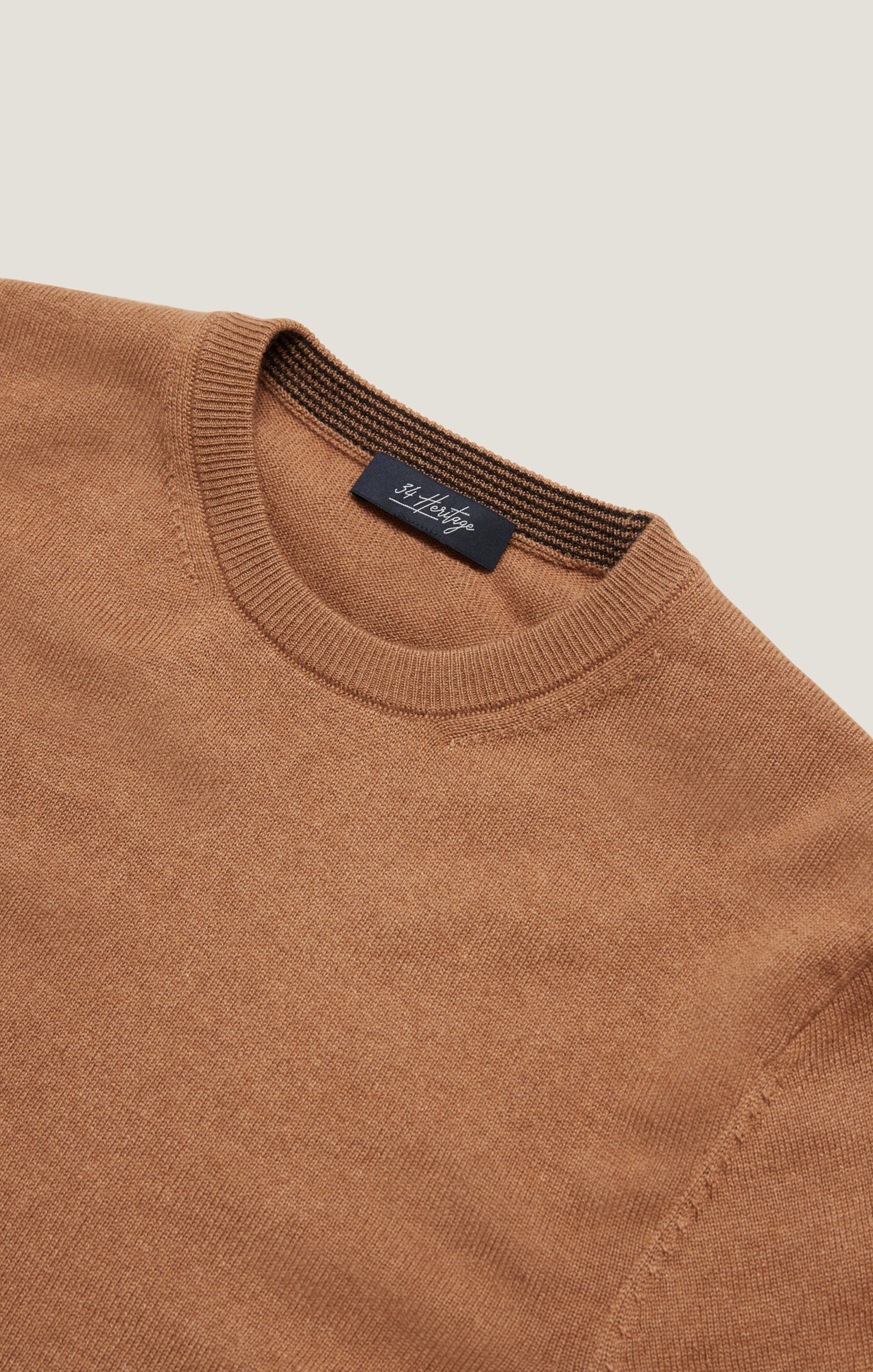Cashmere Crew Neck Sweater In Tobacco - Image 9
