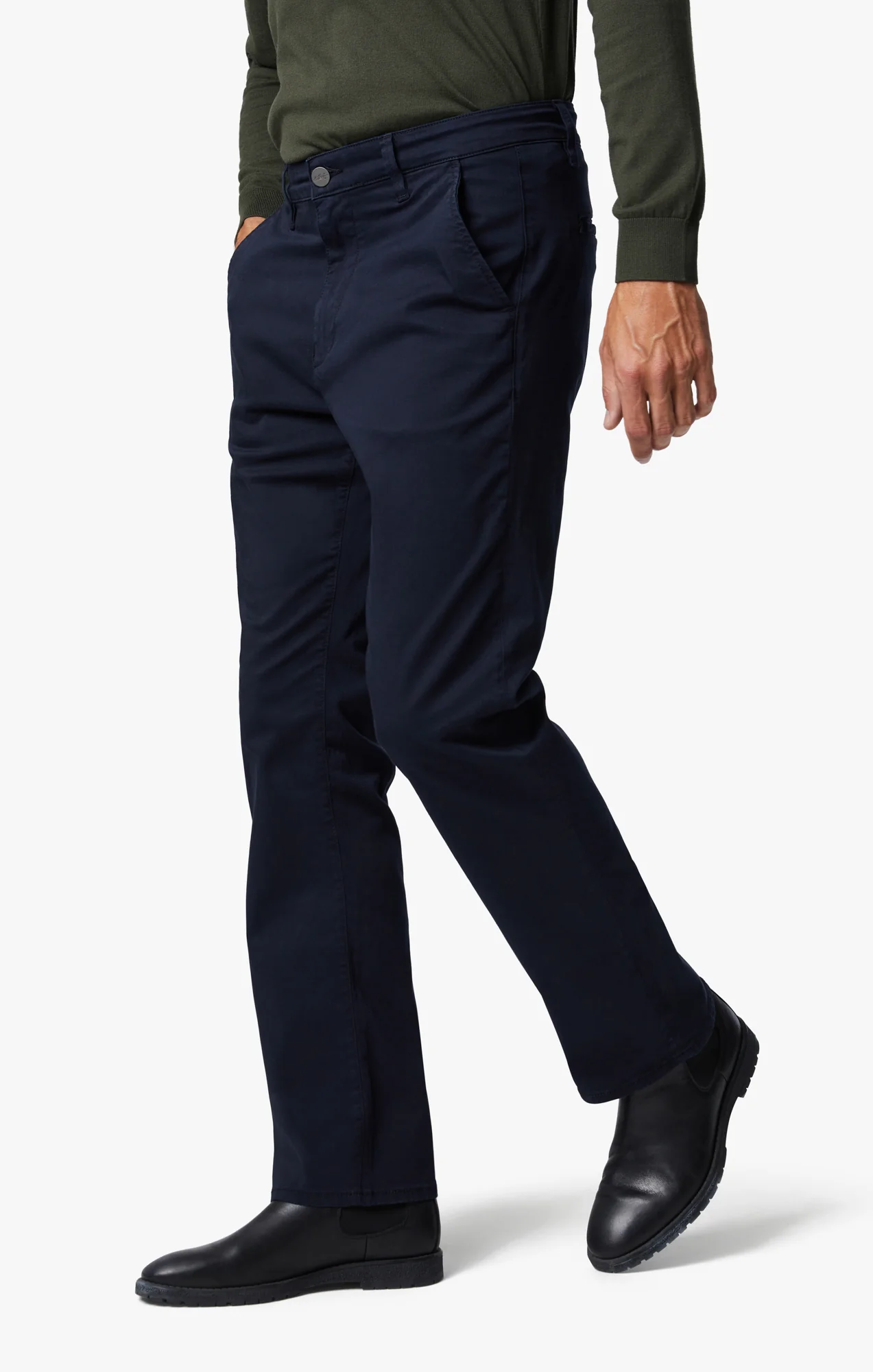 Charisma Relaxed Straight Chino In Navy Twill - Image 3
