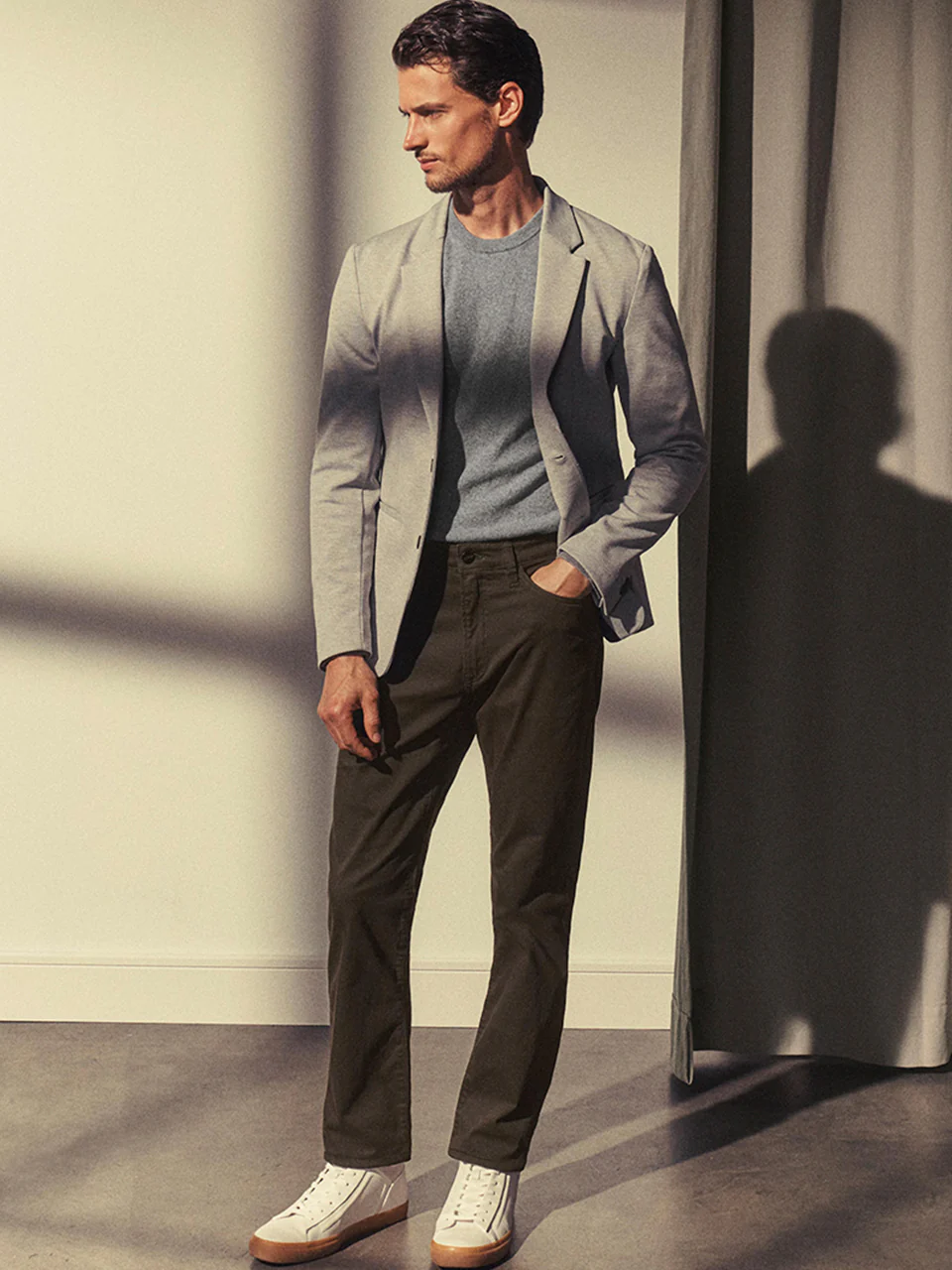 Charisma Relaxed Straight Pants in Dark Green Twill - Image 11