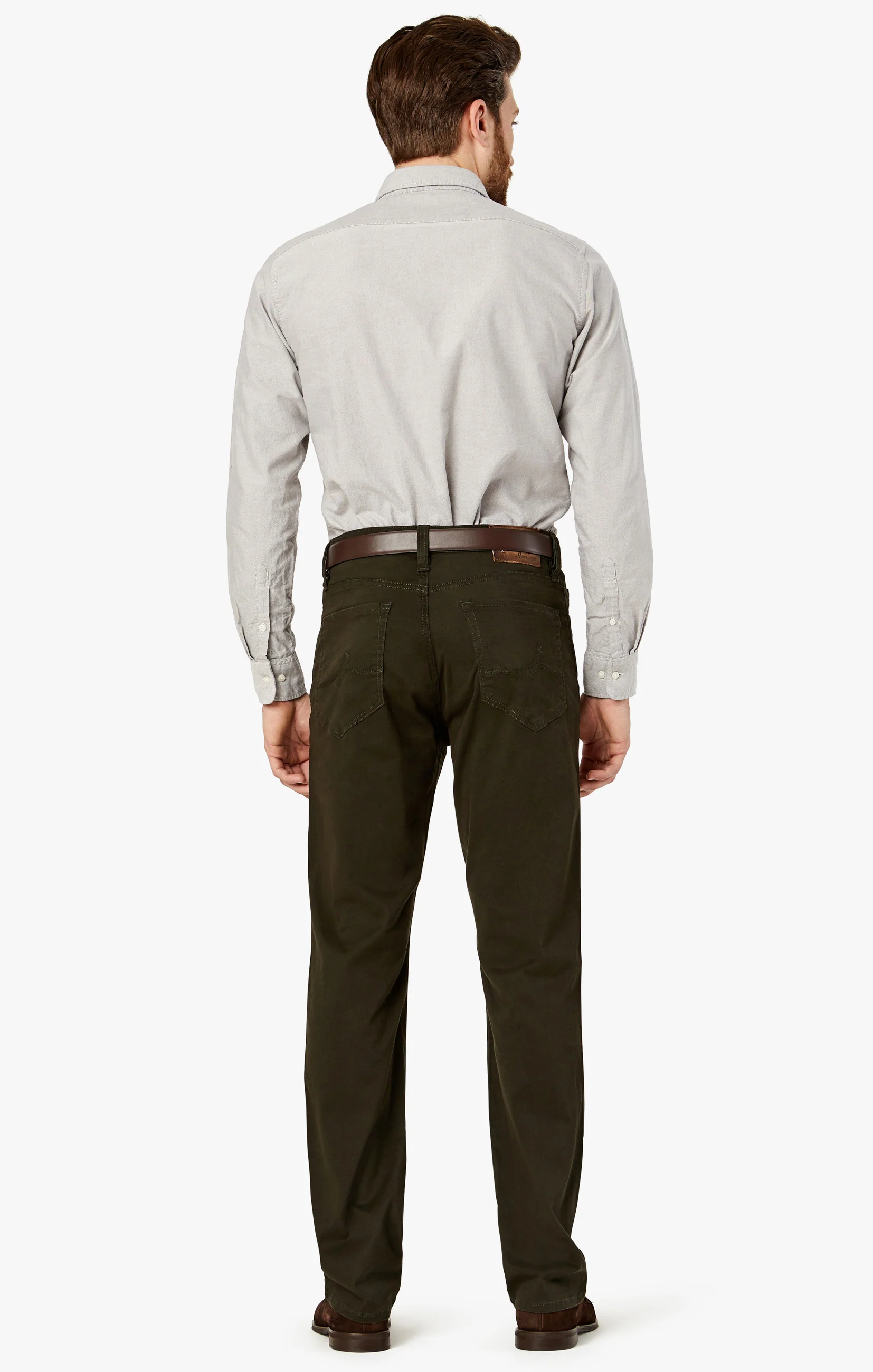 Charisma Relaxed Straight Pants in Dark Green Twill - Image 6