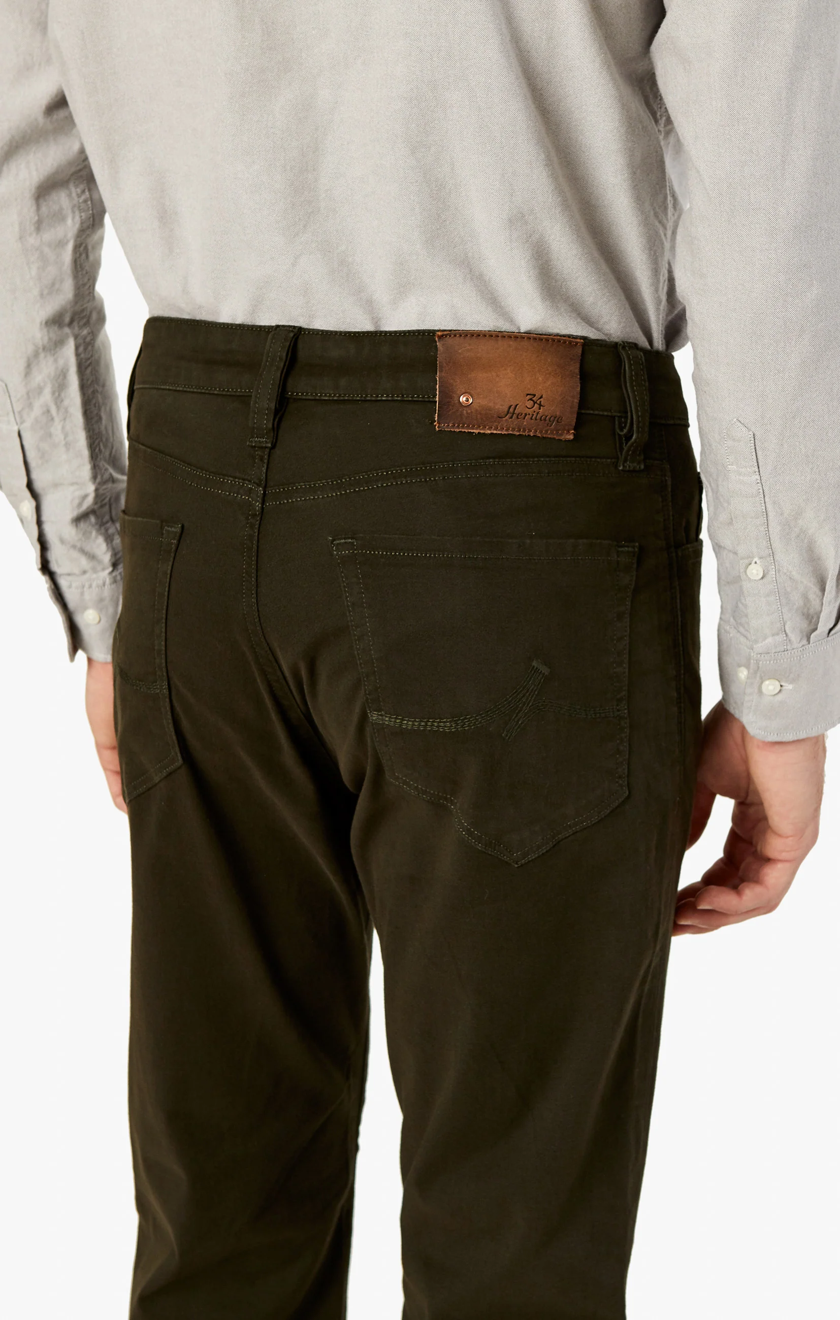 Charisma Relaxed Straight Pants in Dark Green Twill - Image 7