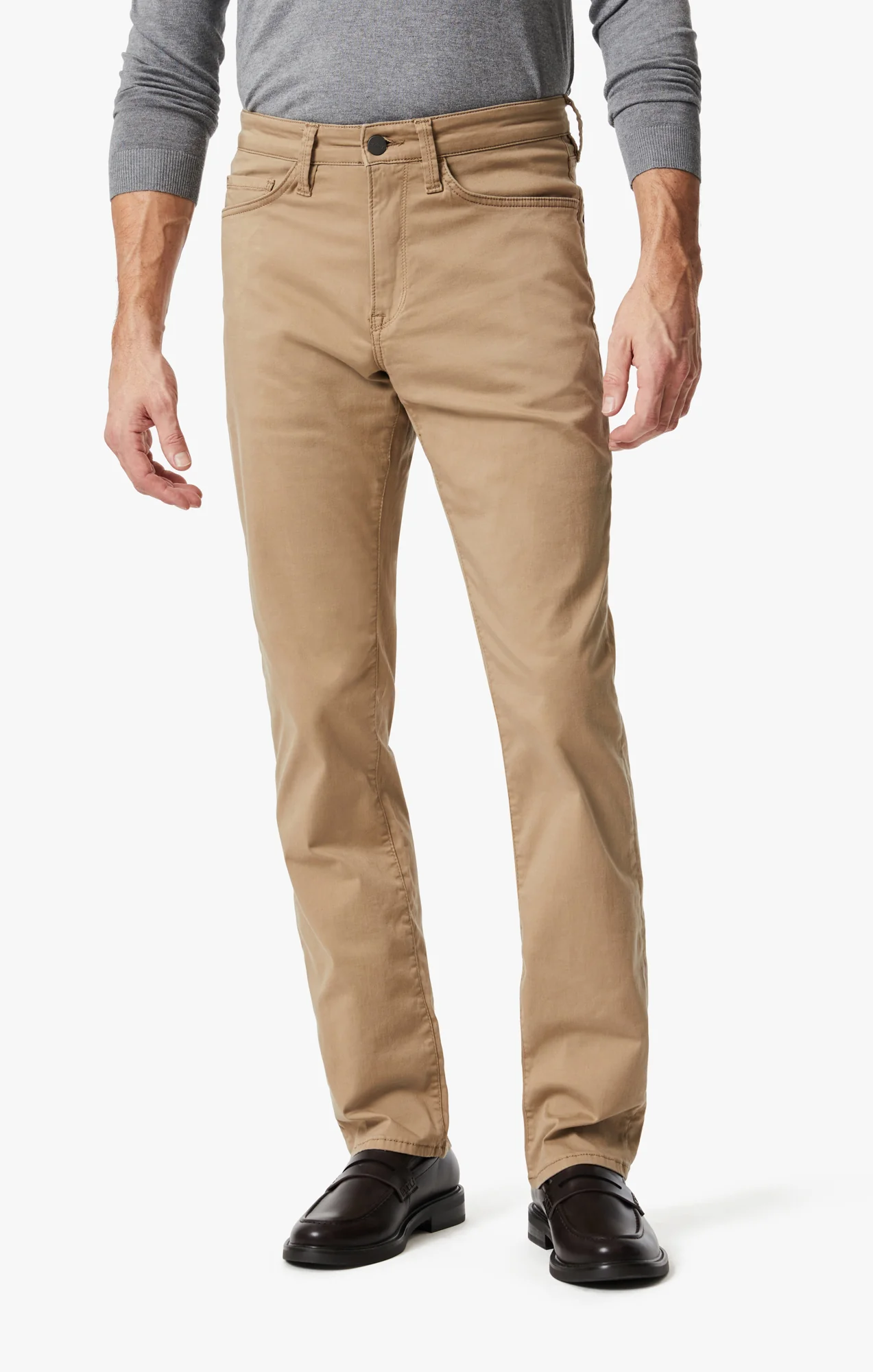 Charisma Relaxed Straight Pants In Khaki Twill - Image 4