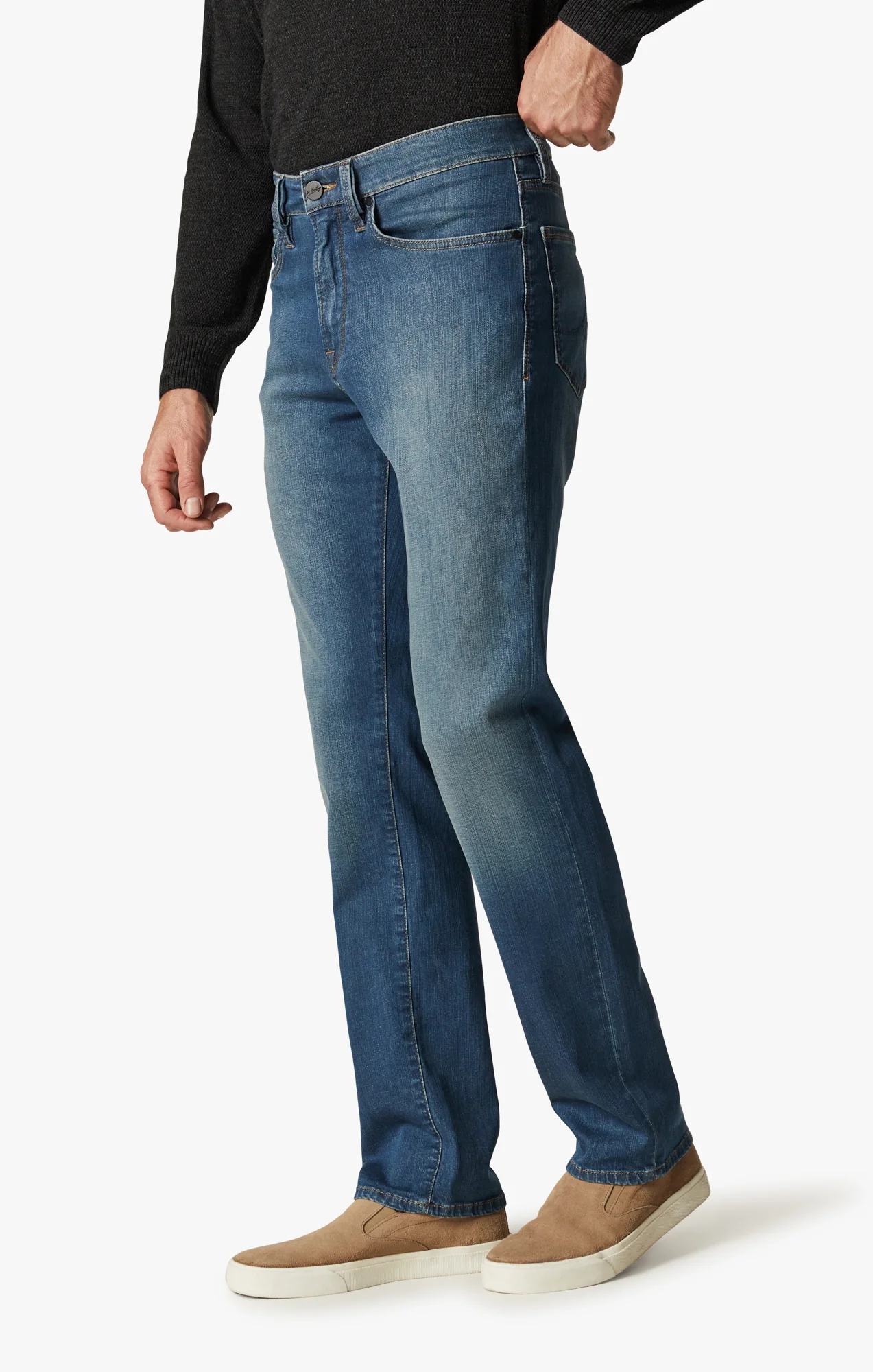 Charisma Relaxed Straight Jeans In Mid Cashmere - Image 3
