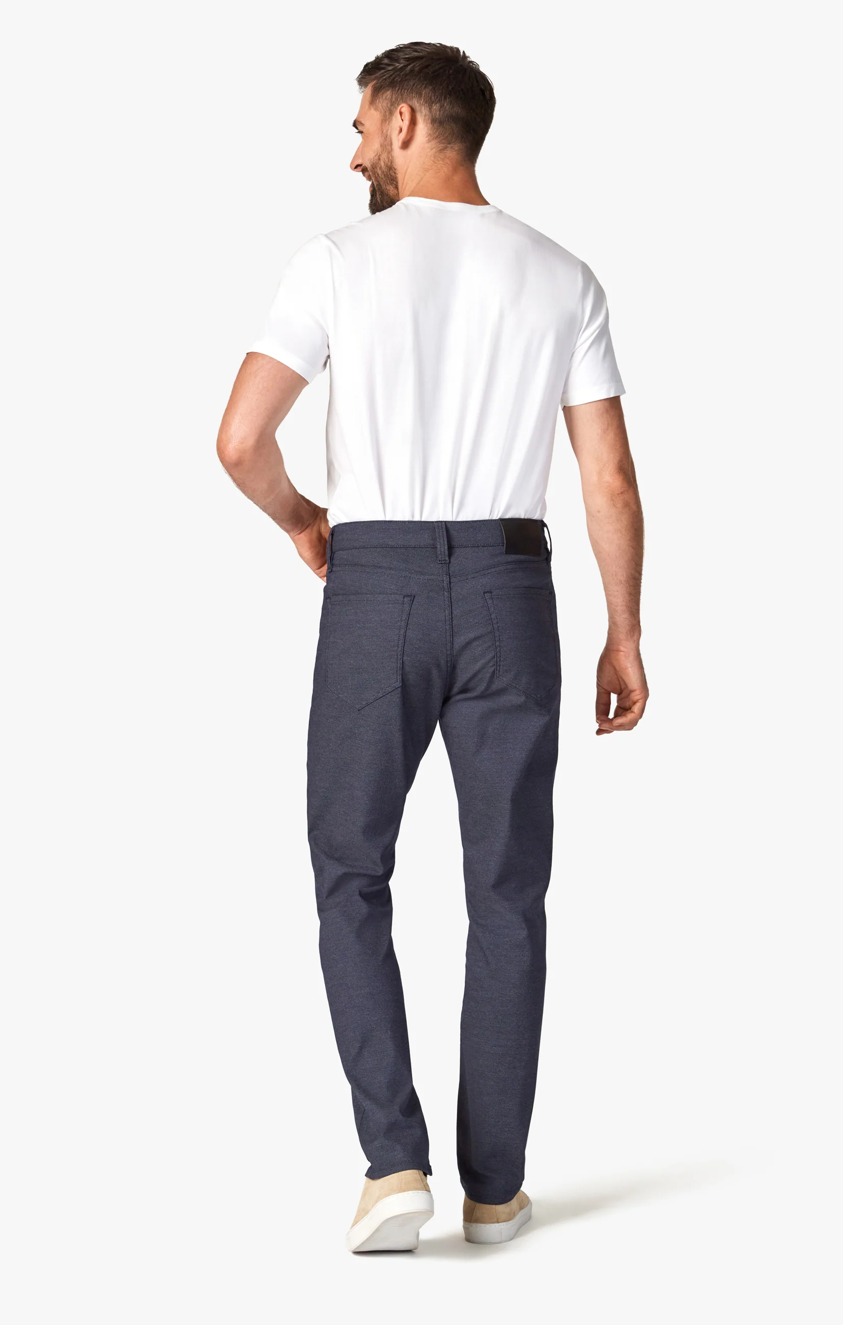 Charisma Relaxed Straight Pants In Navy Coolmax - Image 3