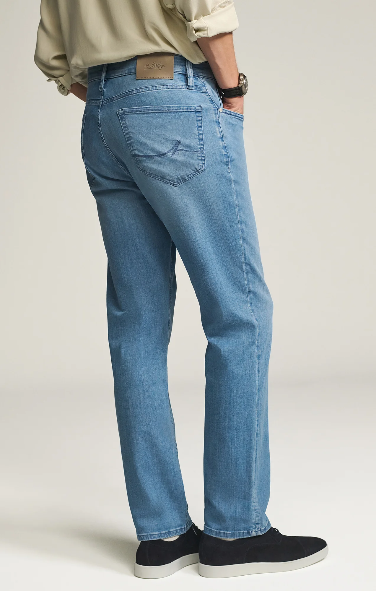 Charisma Relaxed Straight Jeans in Mid Blue Kona - Image 4
