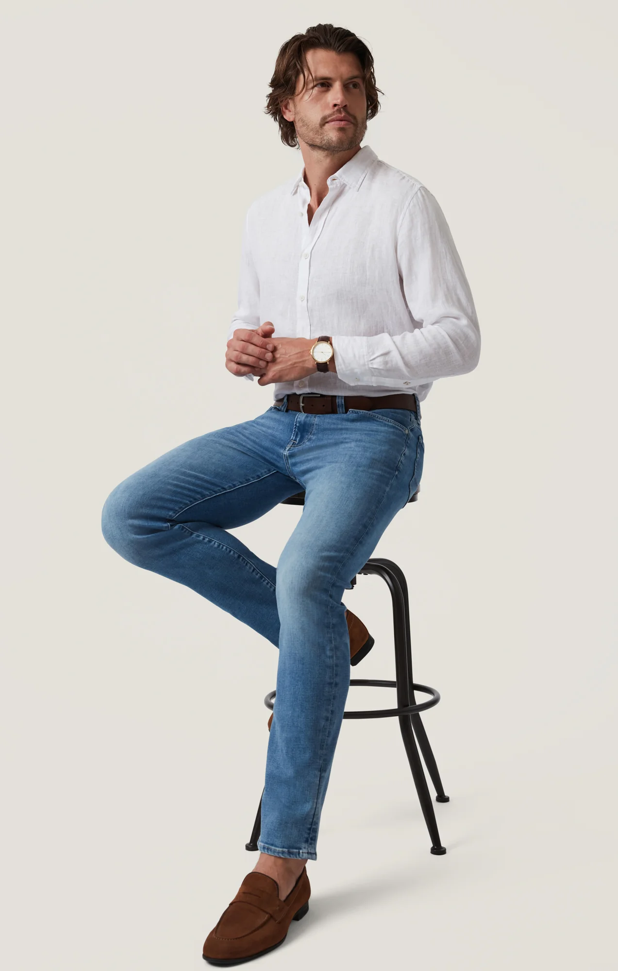 Charisma Relaxed Straight Jeans in Mid Brushed Organic Ultra - Image 6