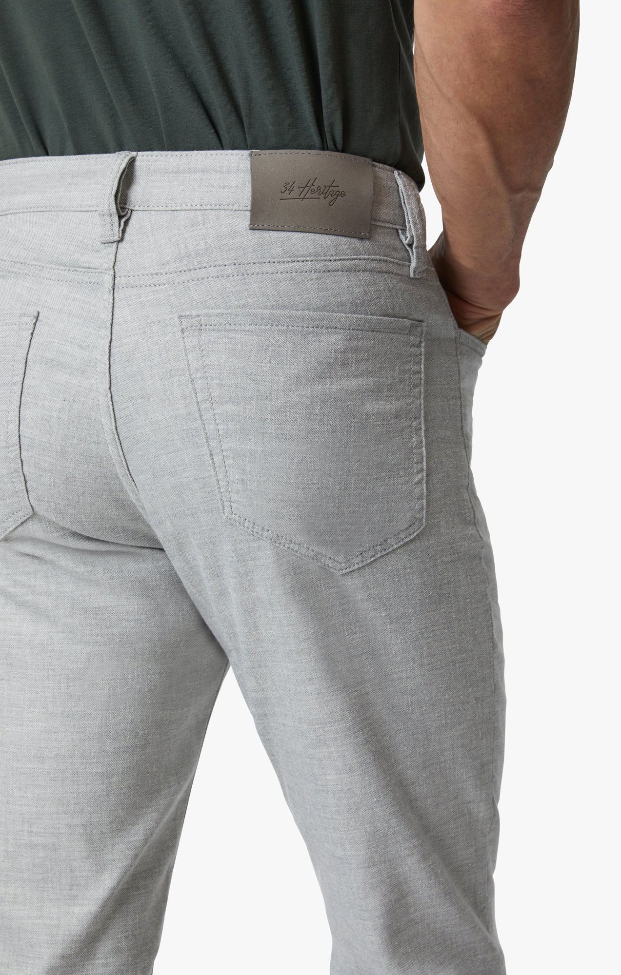 Charisma Relaxed Straight Leg Pants In Light Grey Hemp - Image 5