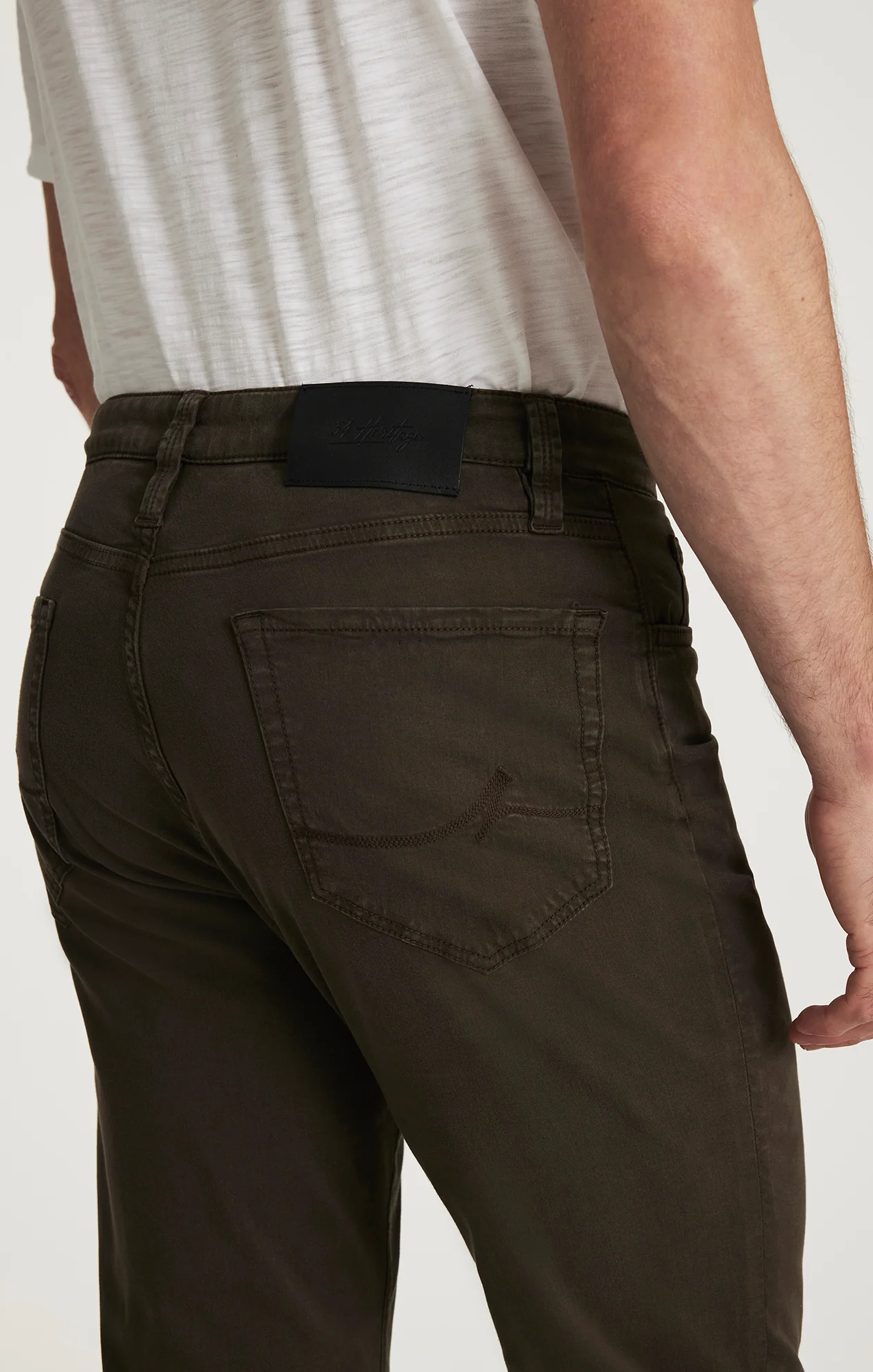 Charisma Relaxed Straight Pants in Cactus Green Twill - Image 4