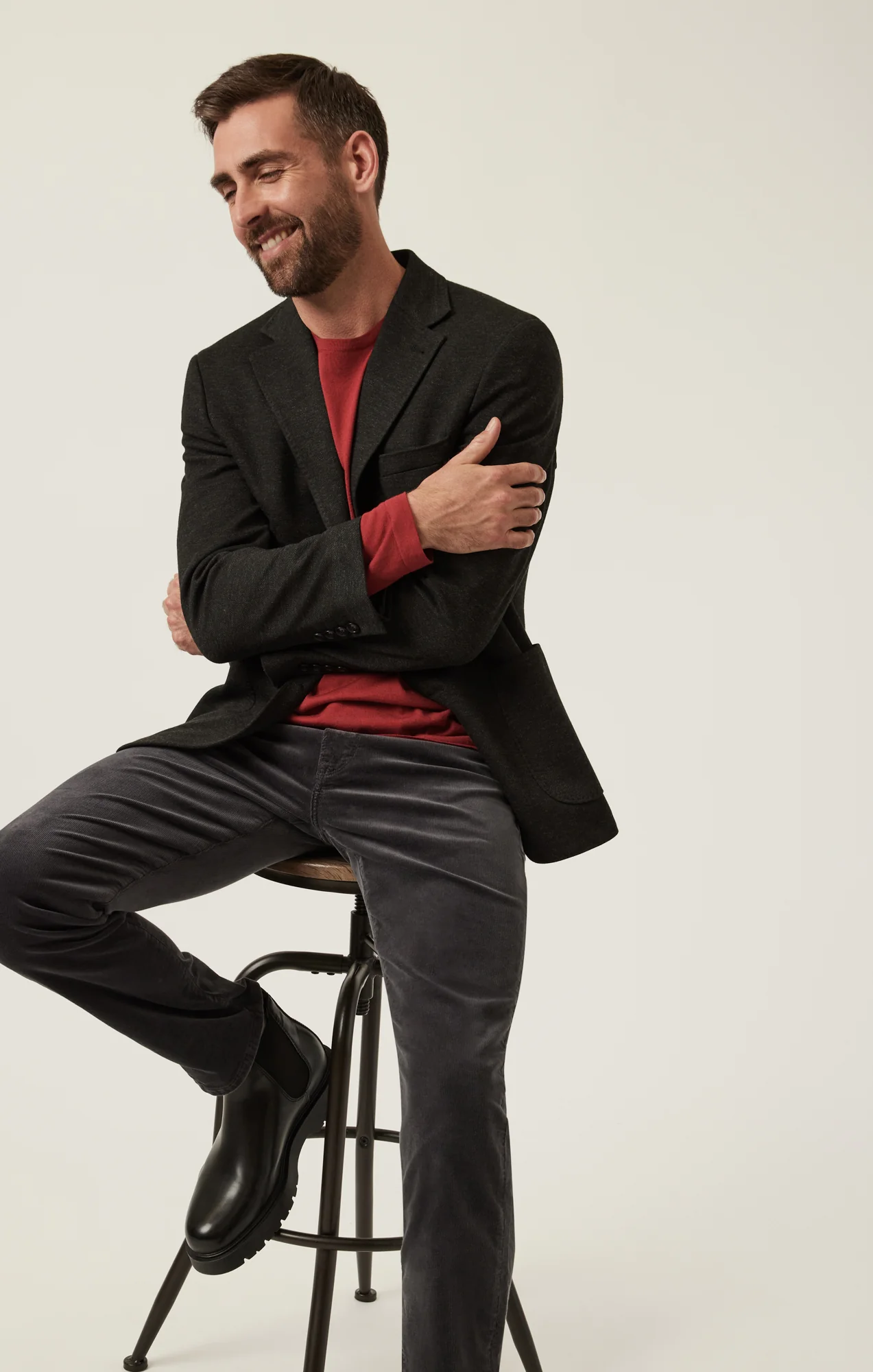 Charisma Relaxed Straight Pants in Charcoal Cord - Image 7
