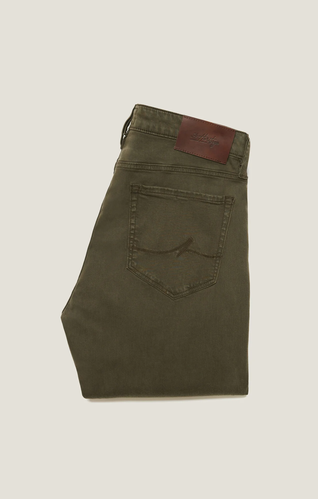 Charisma Relaxed Straight Pants in Dark Olive Twill - Image 8