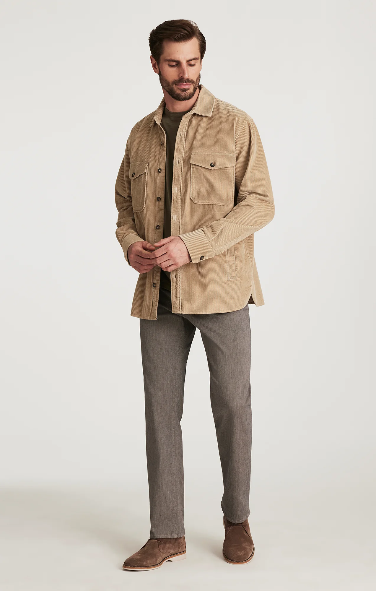 Charisma Relaxed Straight Pants in Dove Grey Diagonal