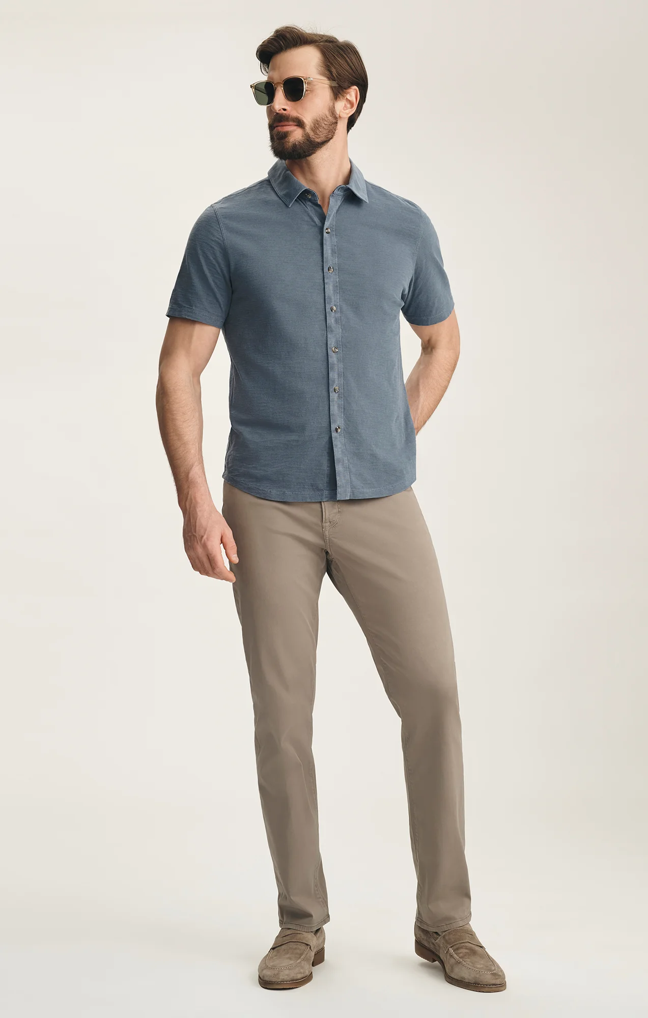Charisma Relaxed Straight Pants In Driftwood Twill