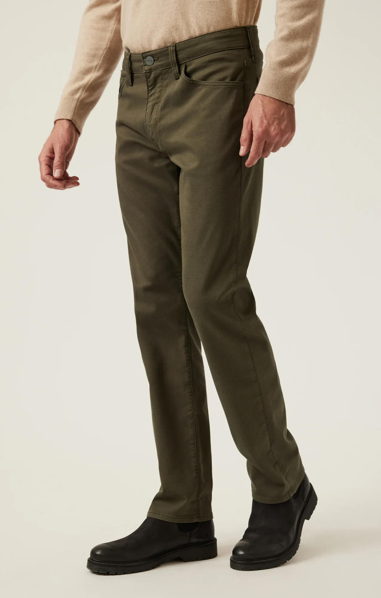 Charisma Relaxed Straight Pants in Dusky Green Coolmax - Image 3