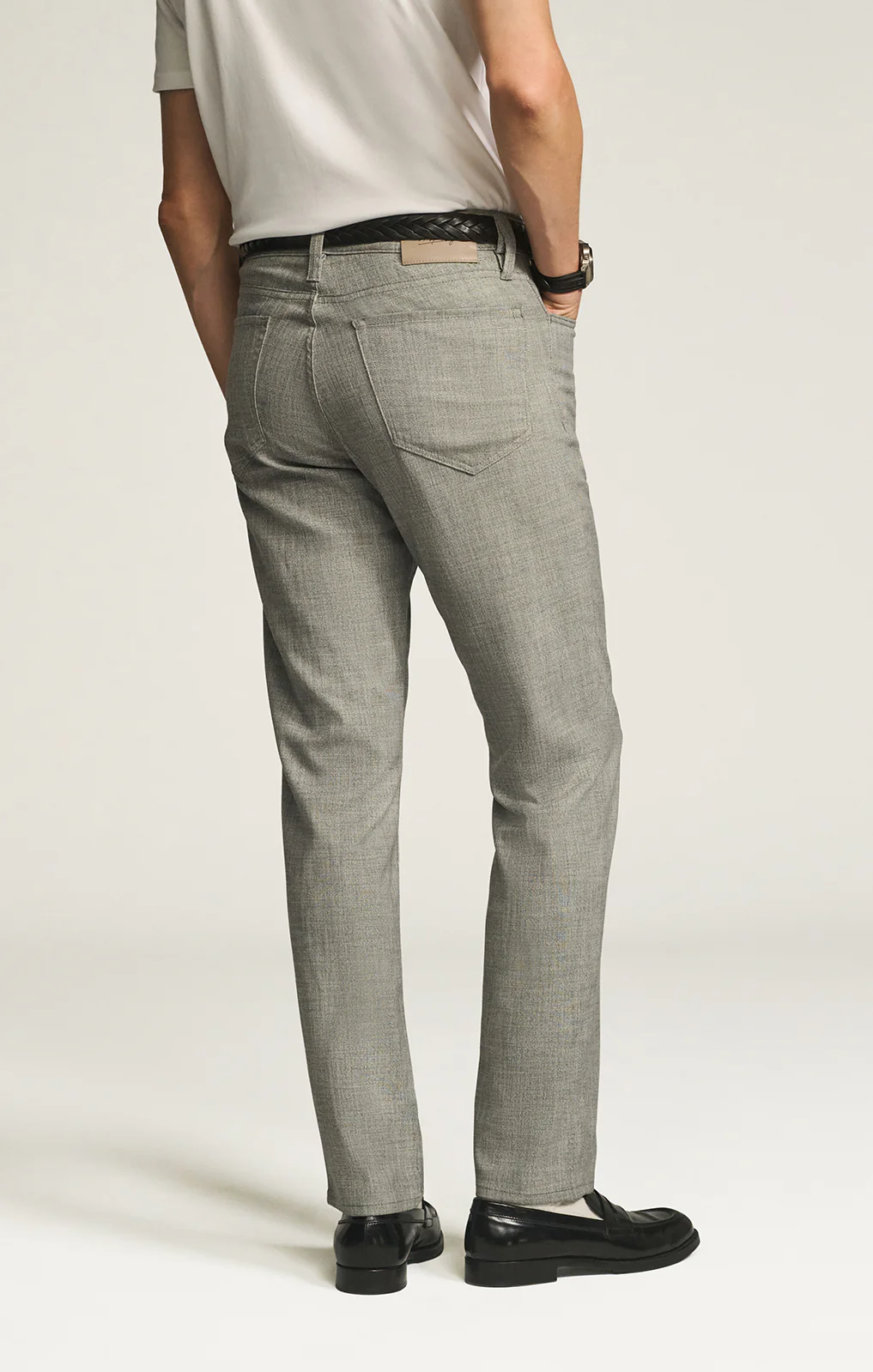 Charisma Relaxed Straight Pants in Grey Cross Twill - Image 4