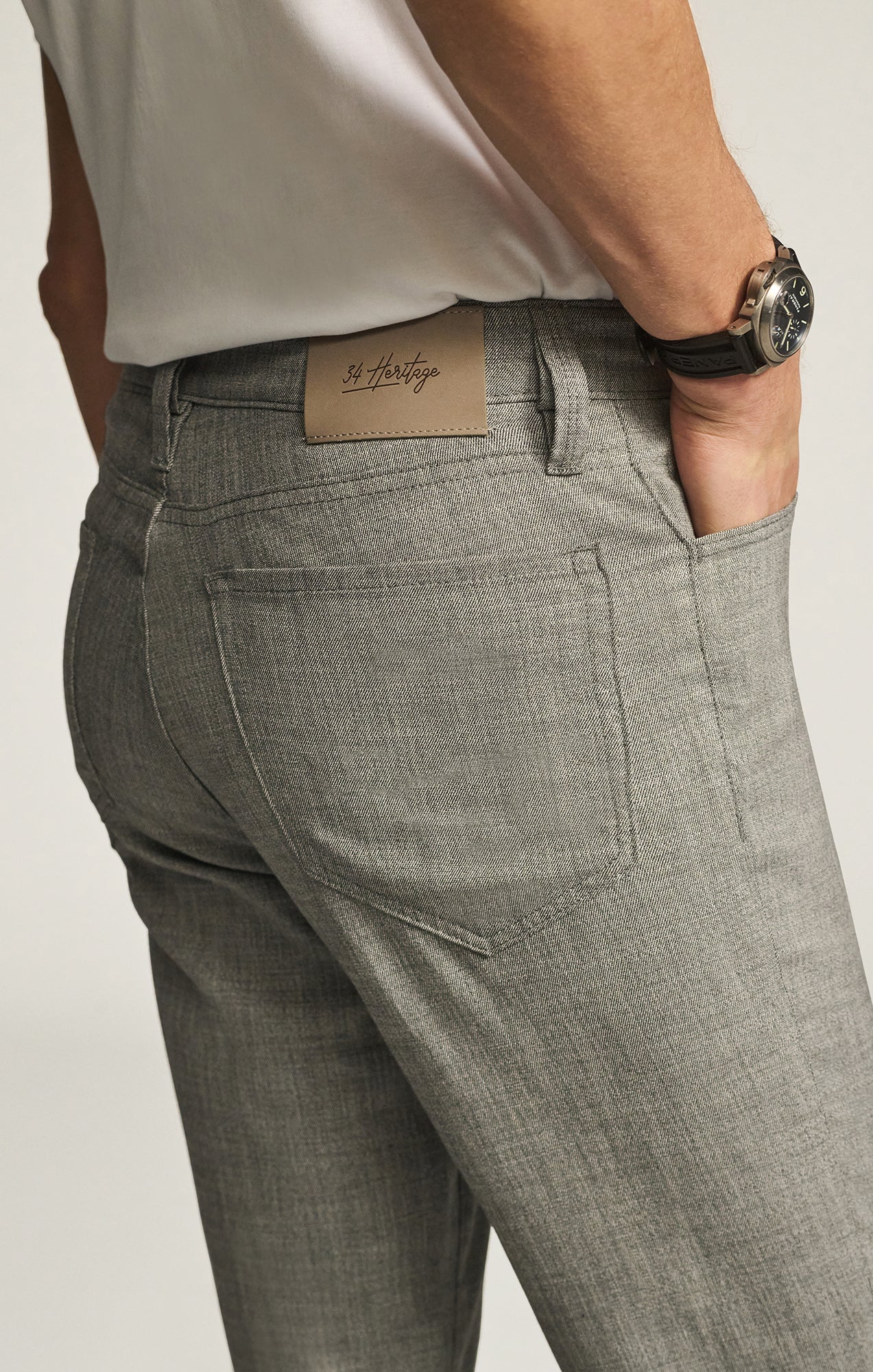 Charisma Relaxed Straight Pants in Grey Cross Twill - Image 7