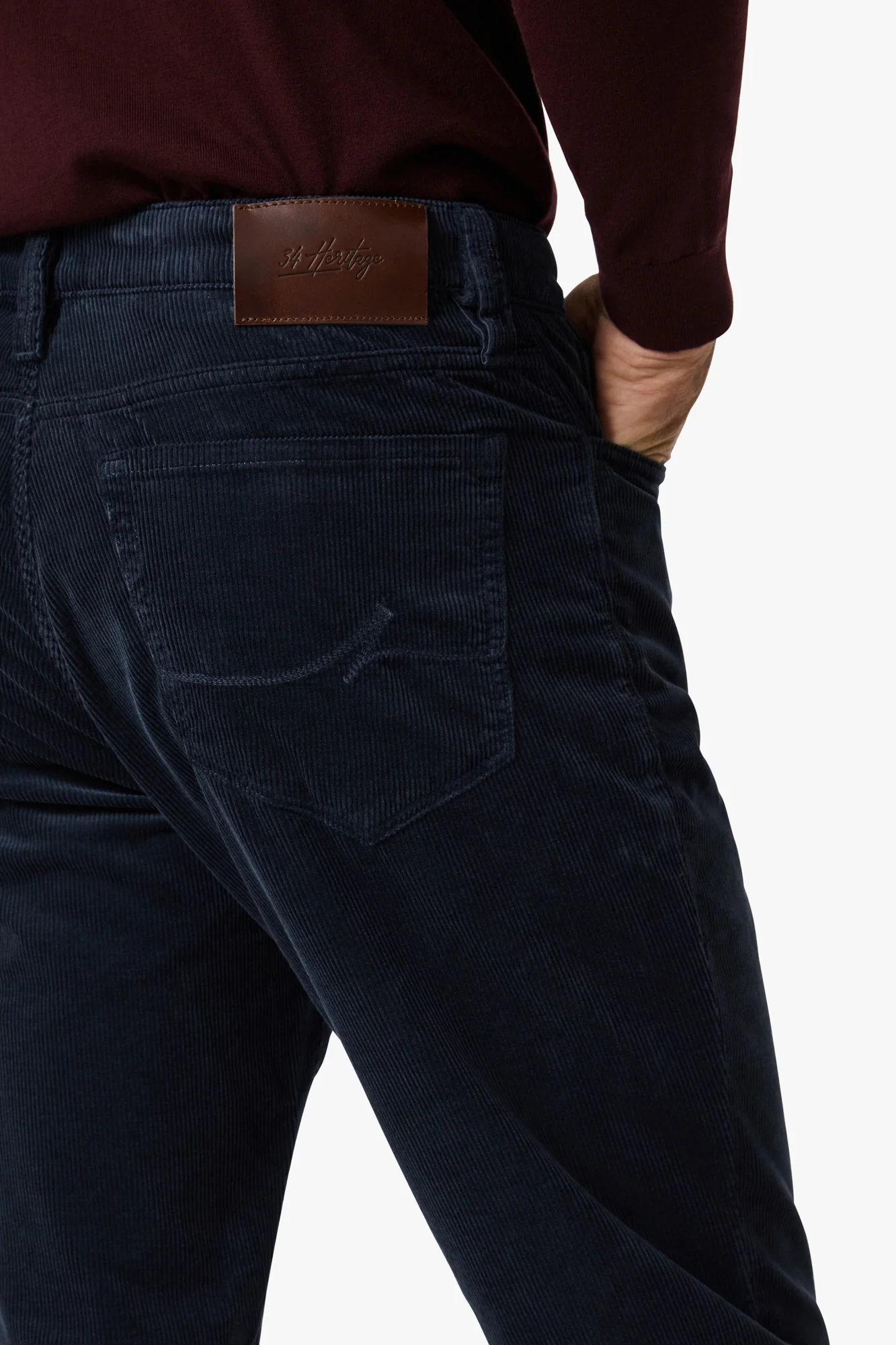 Charisma Relaxed Straight Pants In Navy Cord - Image 5
