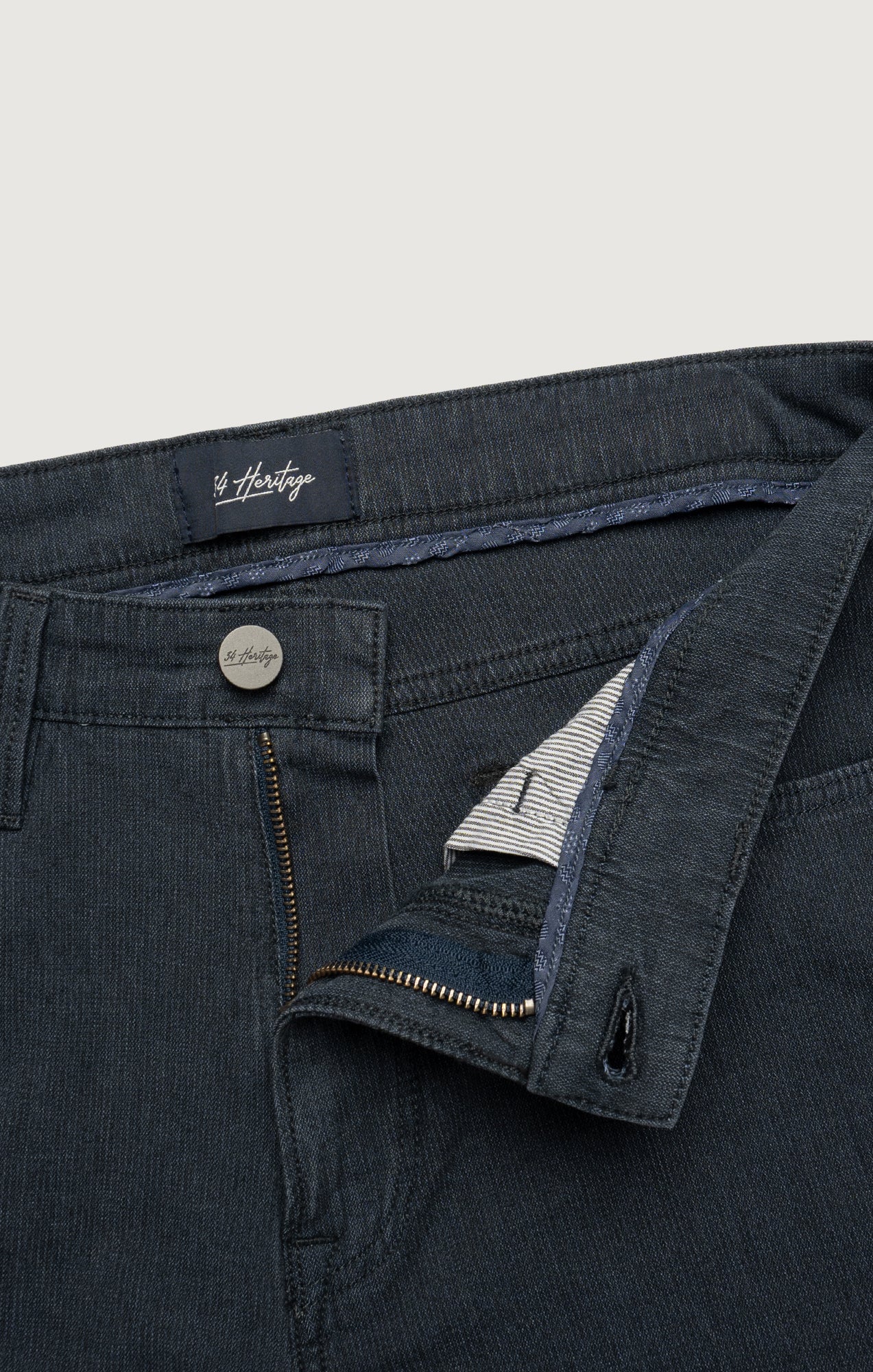 Charisma Relaxed Straight Pants in Navy Herringbone - Image 8