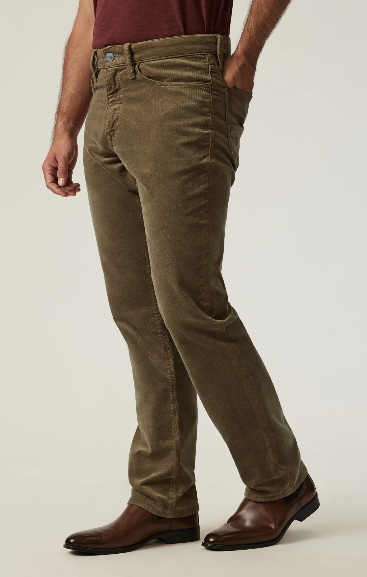 Charisma Relaxed Straight Pants in Tobacco Cord - Image 3