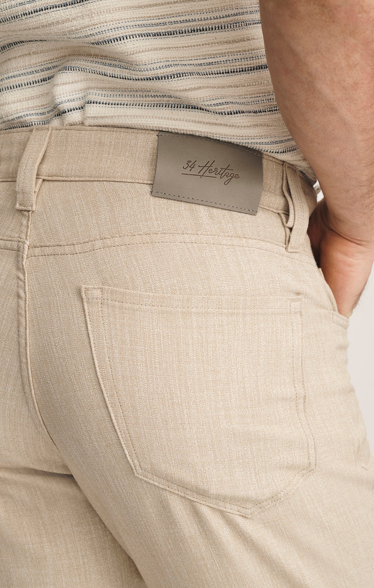 Charisma Relaxed Straight Pants In Wheat Cross Twill - Image 3