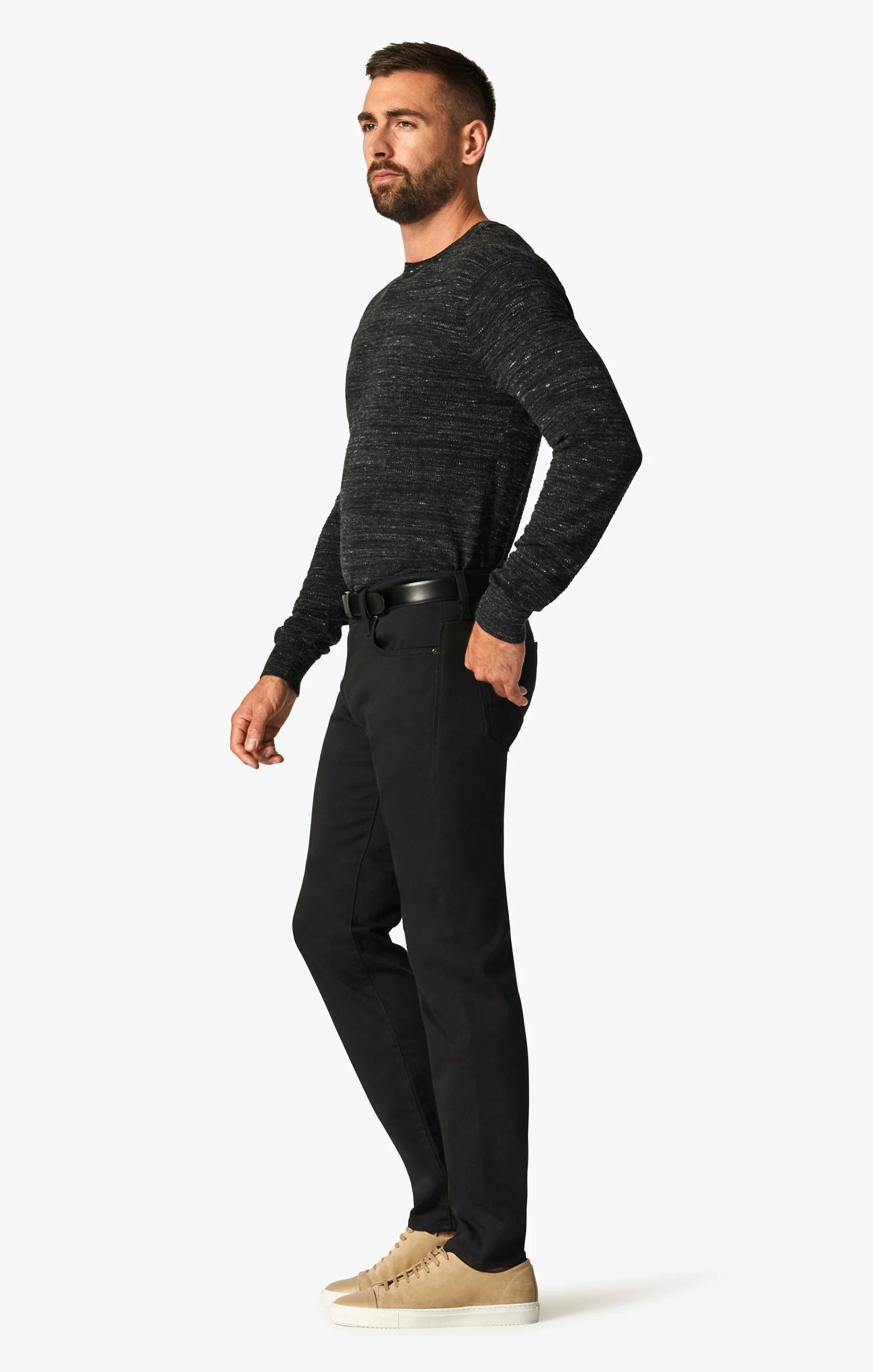 Cool Tapered Leg Pants in Select Double Black - Image 3