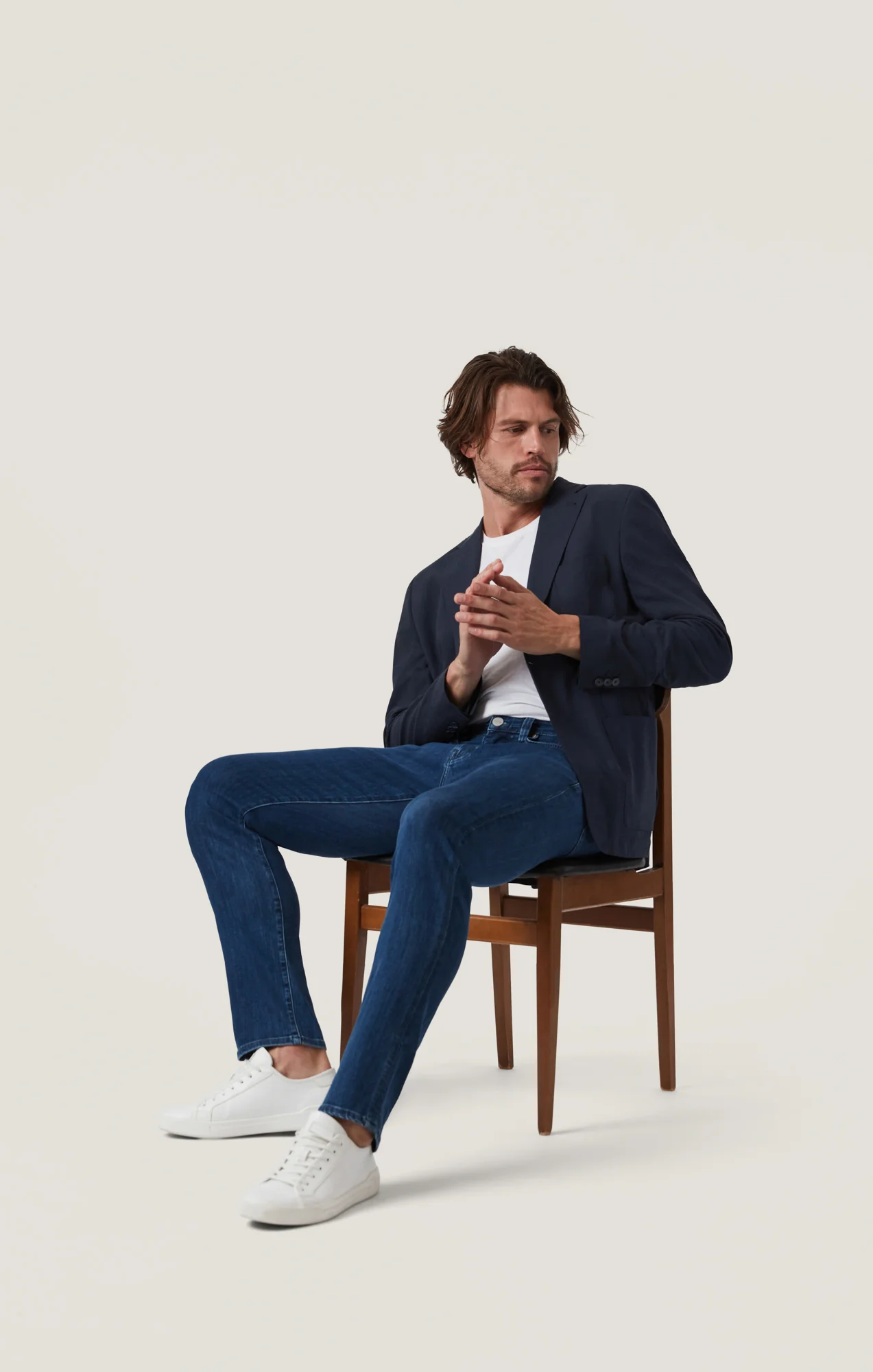 Cool Tapered Leg Jeans in Night Blue Urban - Image 6