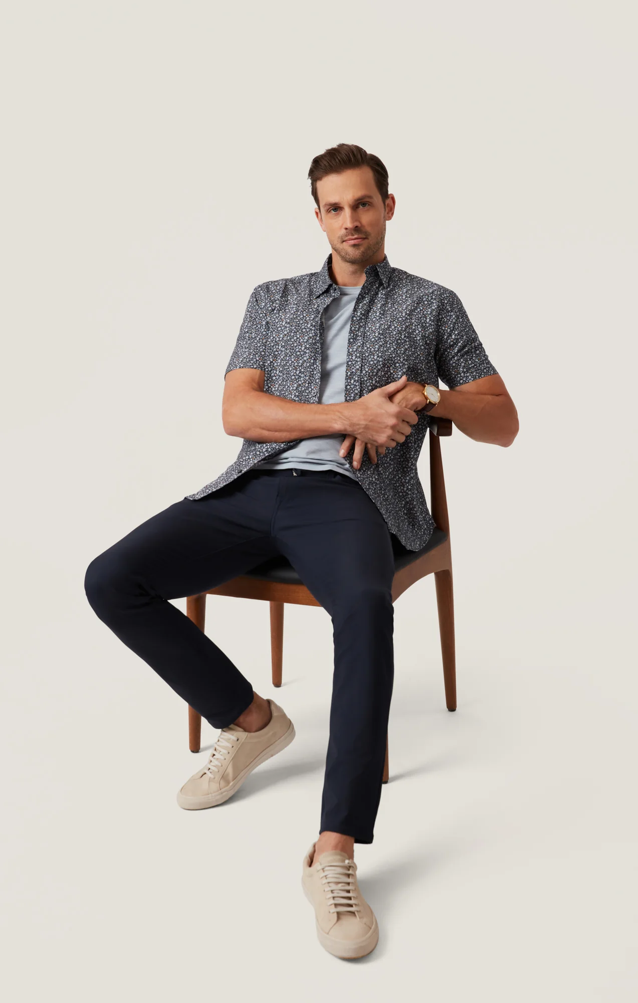 Cool Tapered Leg Pants in Navy Commuter Luxe - Image 5