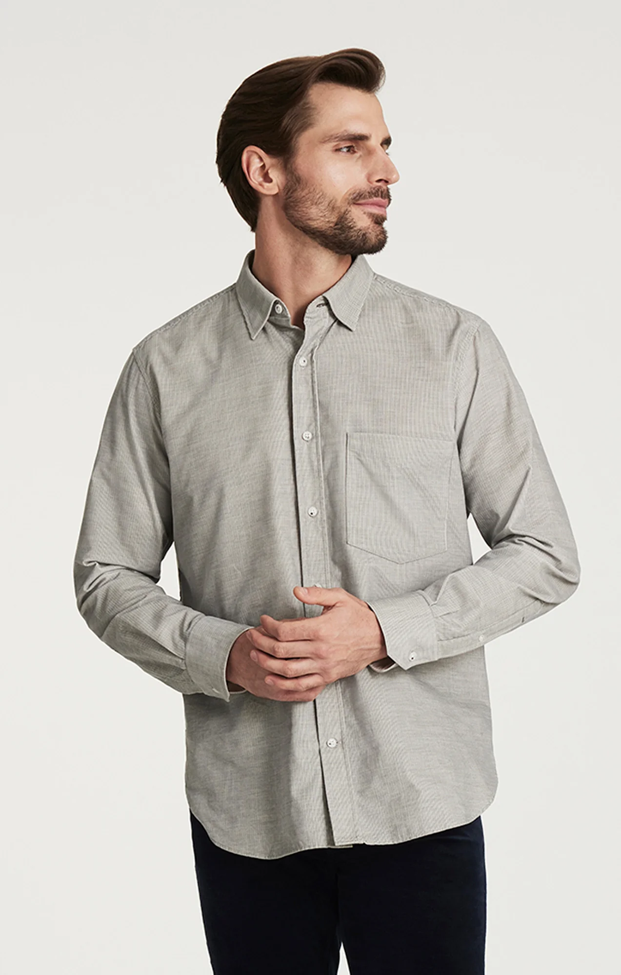 Corduroy Pocket Shirt in Grey - Image 2
