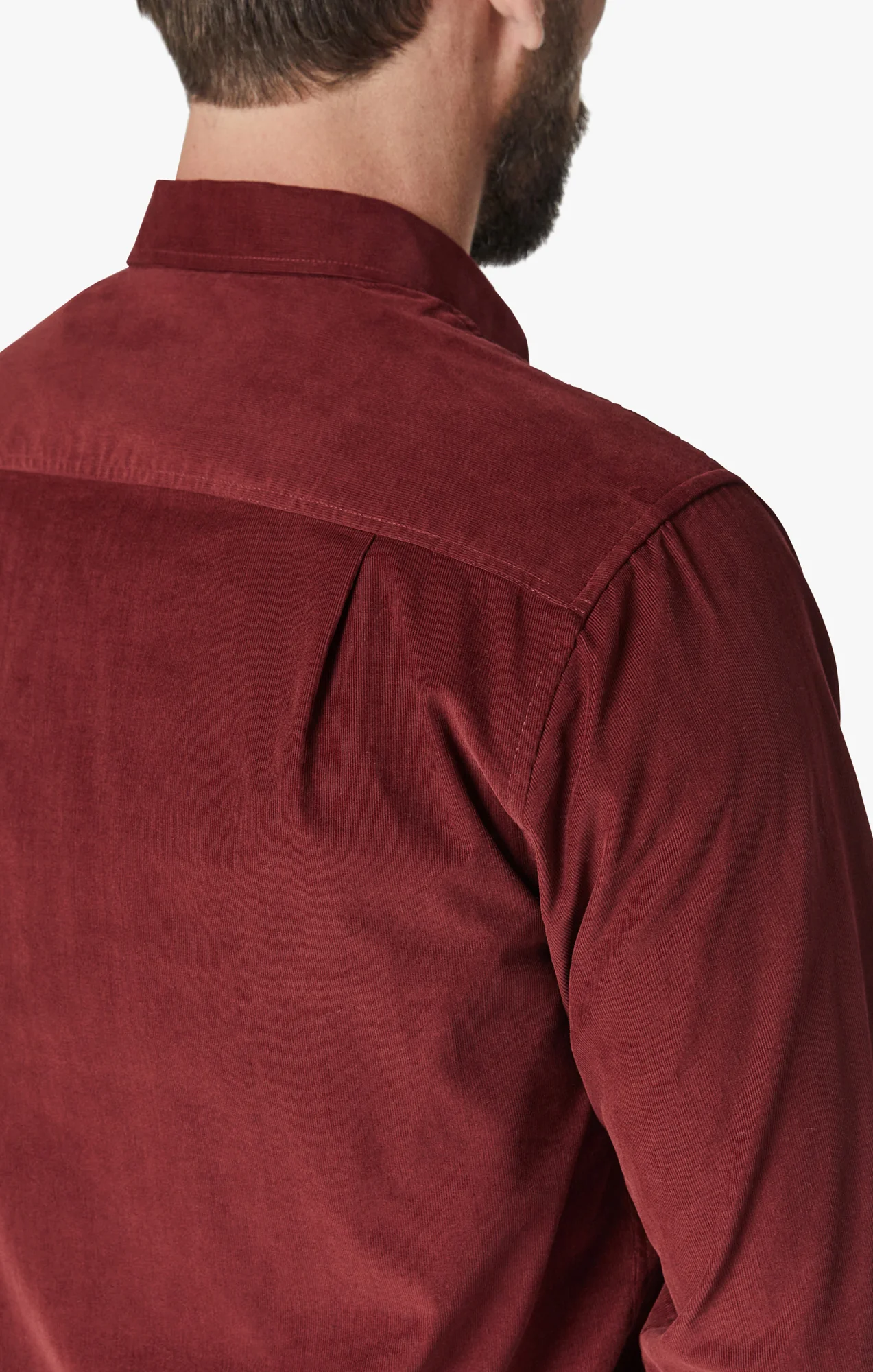 Corduroy Shirt In Bordeaux - Image 3