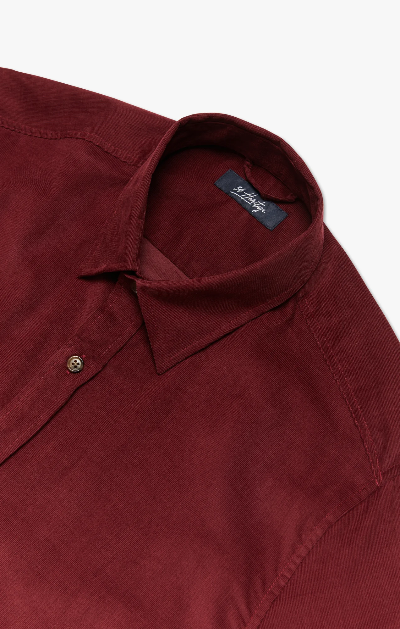 Corduroy Shirt In Bordeaux - Image 9