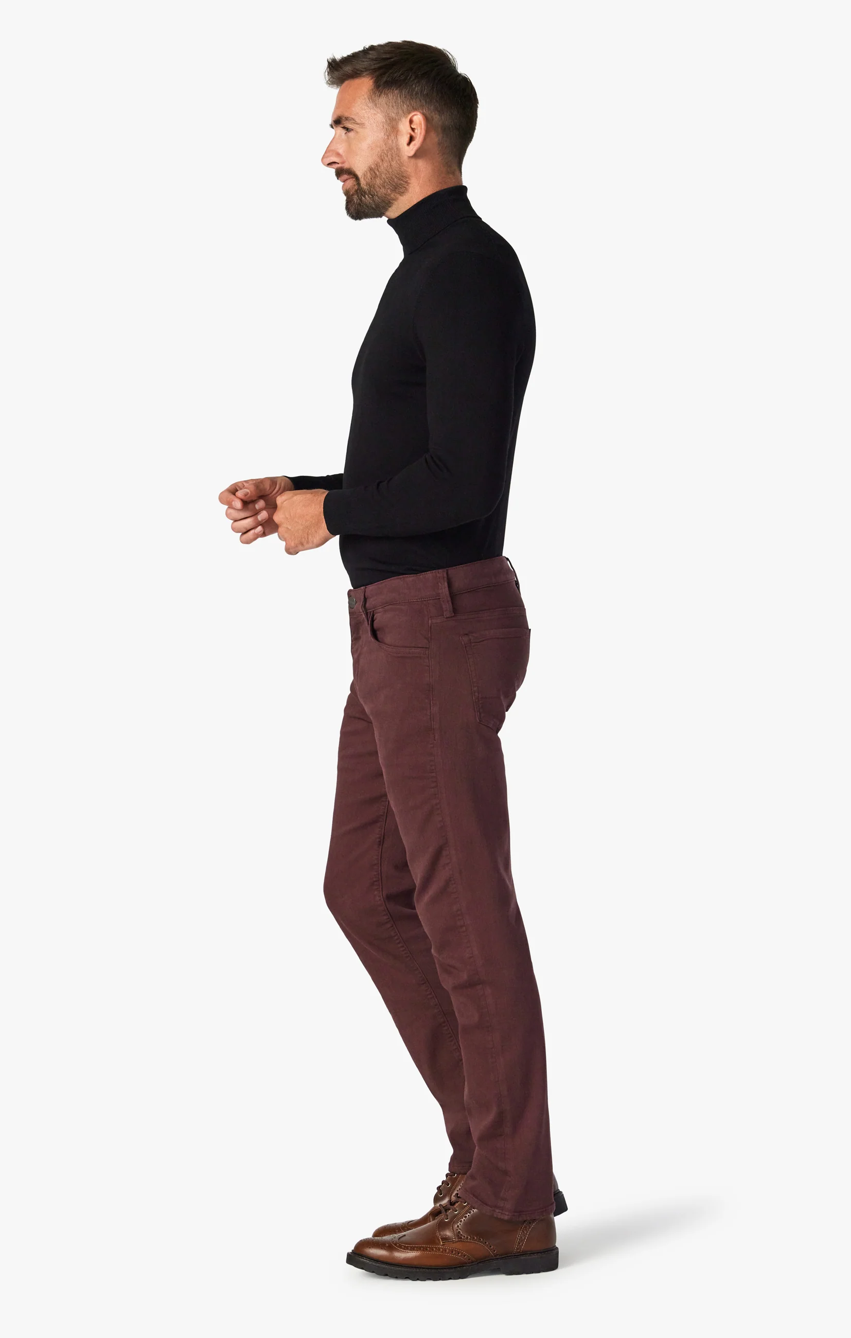 Courage Straight Leg Pants In Burgundy Comfort - Image 2