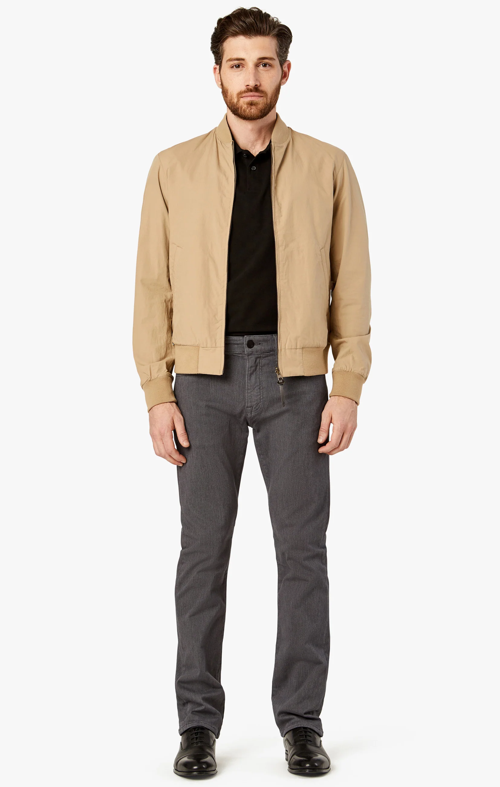 Courage Straight Leg Pants In Grey Diagonal - Image 3
