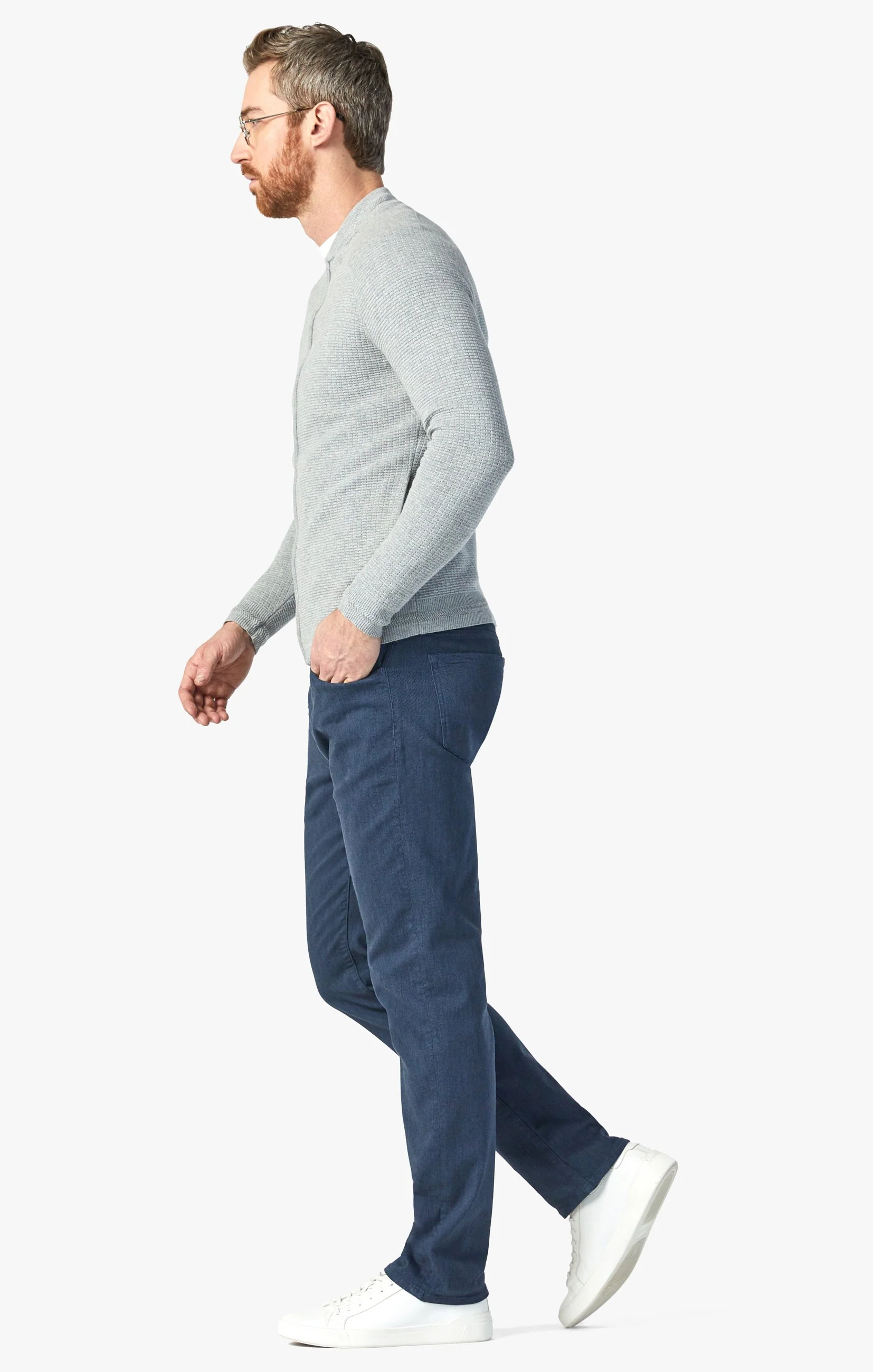 Courage Straight Leg Pants In Insignia Blue Diagonal - Image 3