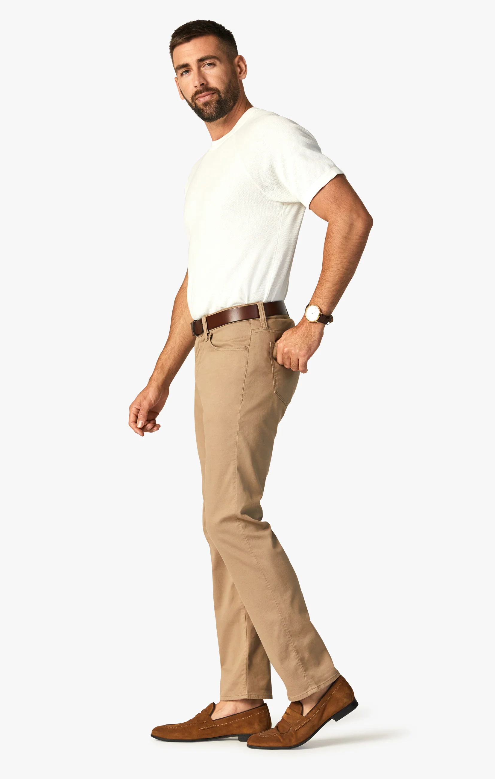 Courage Straight Leg Pants In Khaki Summer Coolmax - Image 5