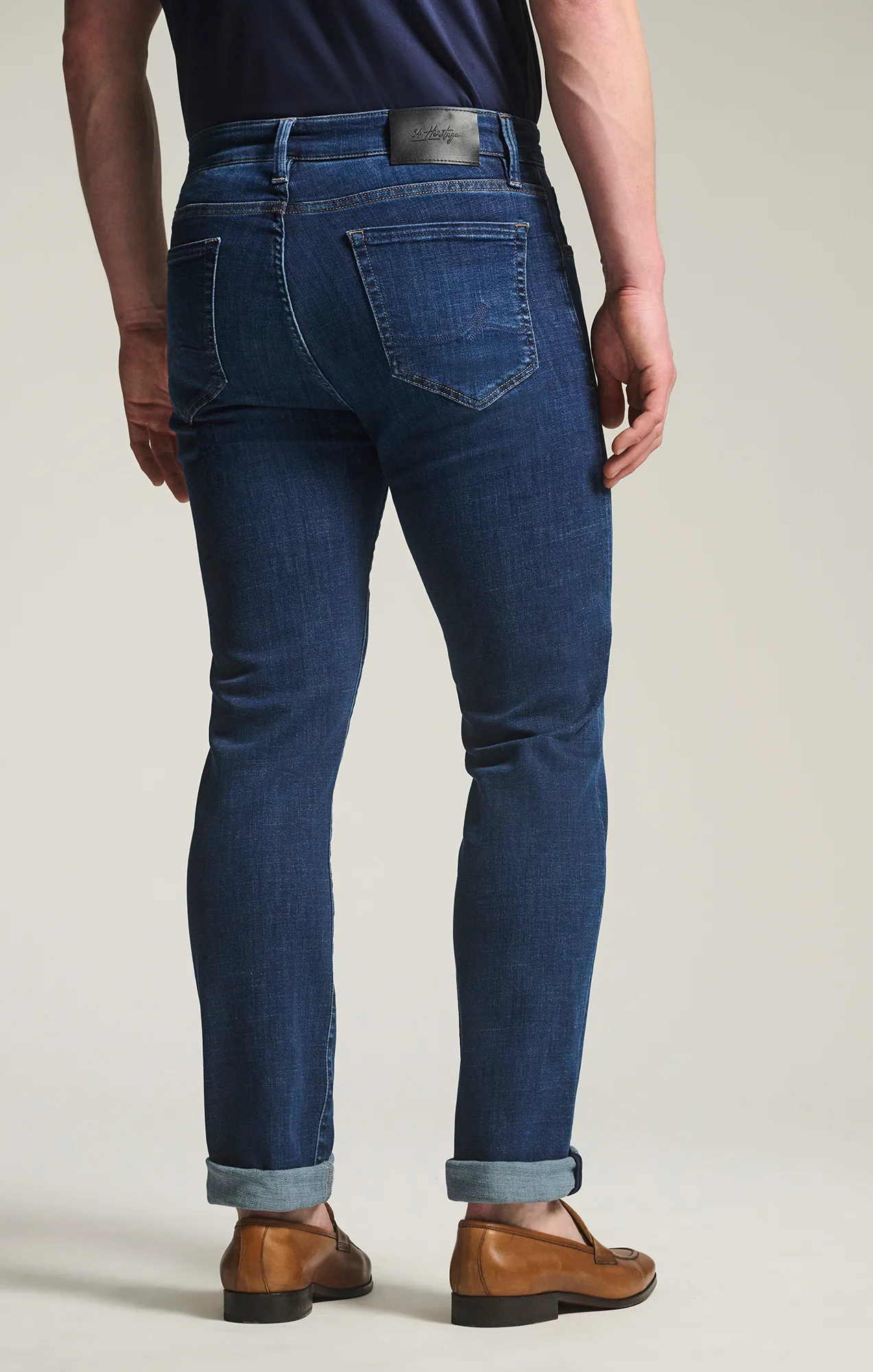 Courage Straight Leg Jeans in Indigo Brushed Organic Ultra - Image 3