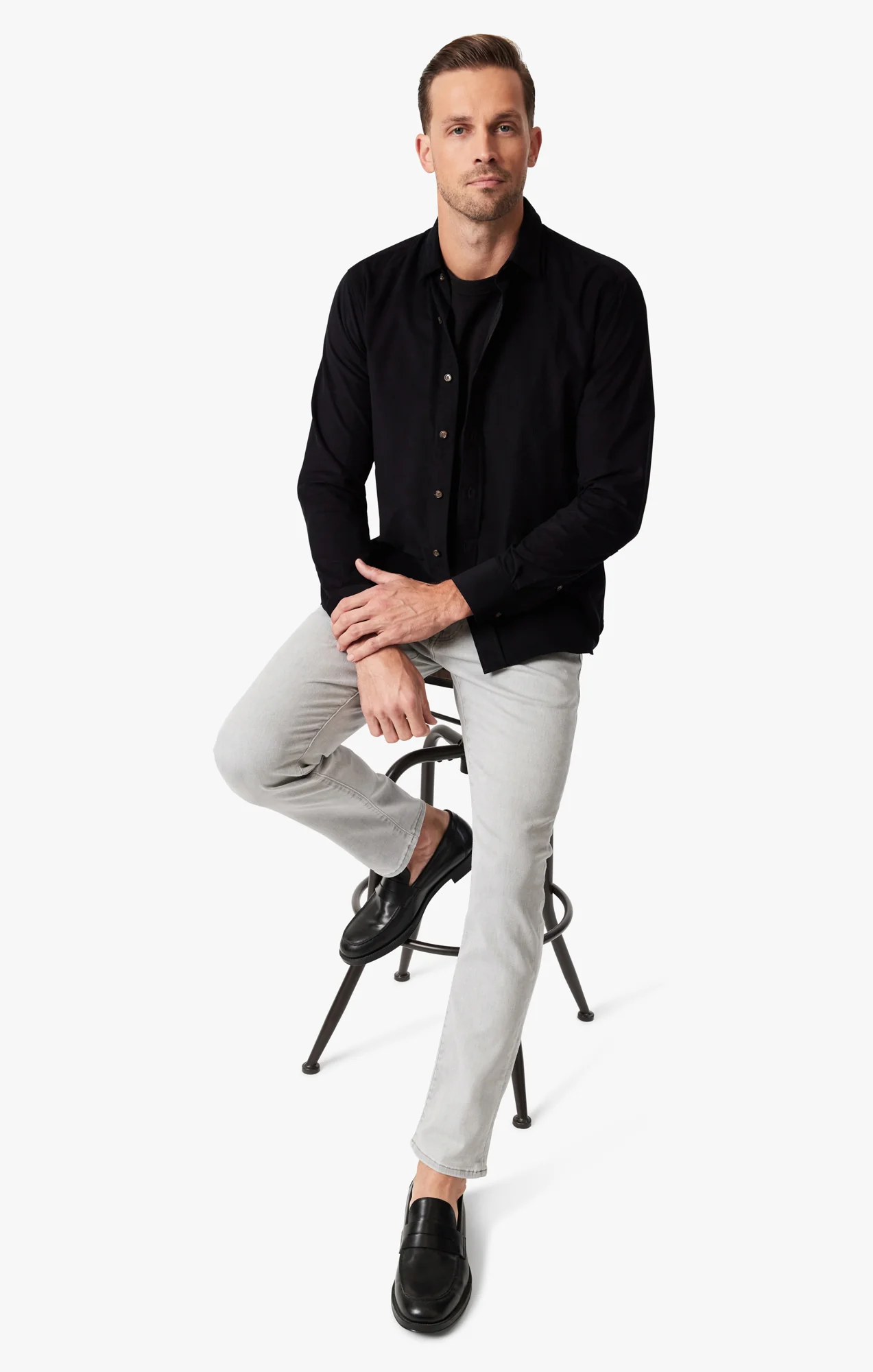 Courage Straight Leg Jeans In Light Grey Refined - Image 6