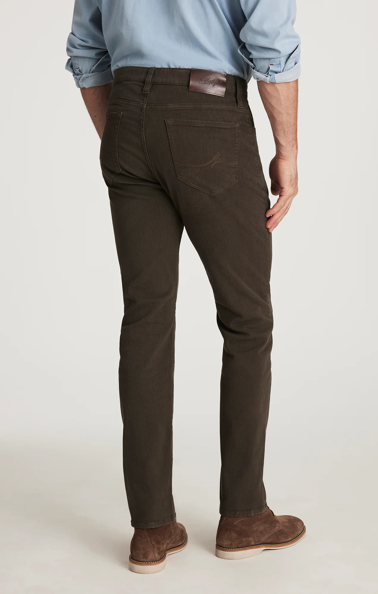Courage Straight Leg Pants in Brown Diagonal - Image 5
