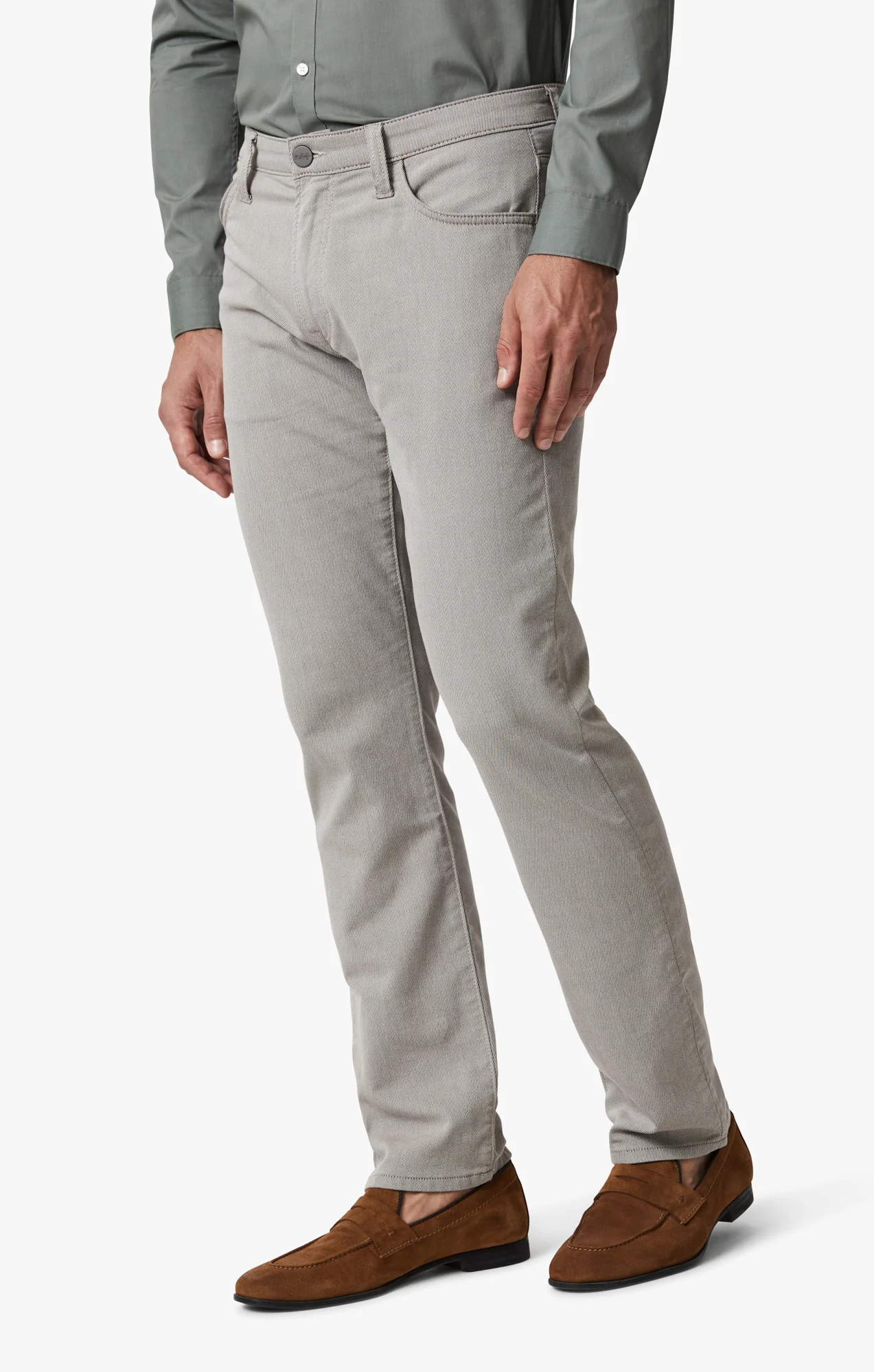 Courage Straight Leg Pants In Brown Refined Twill - Image 3