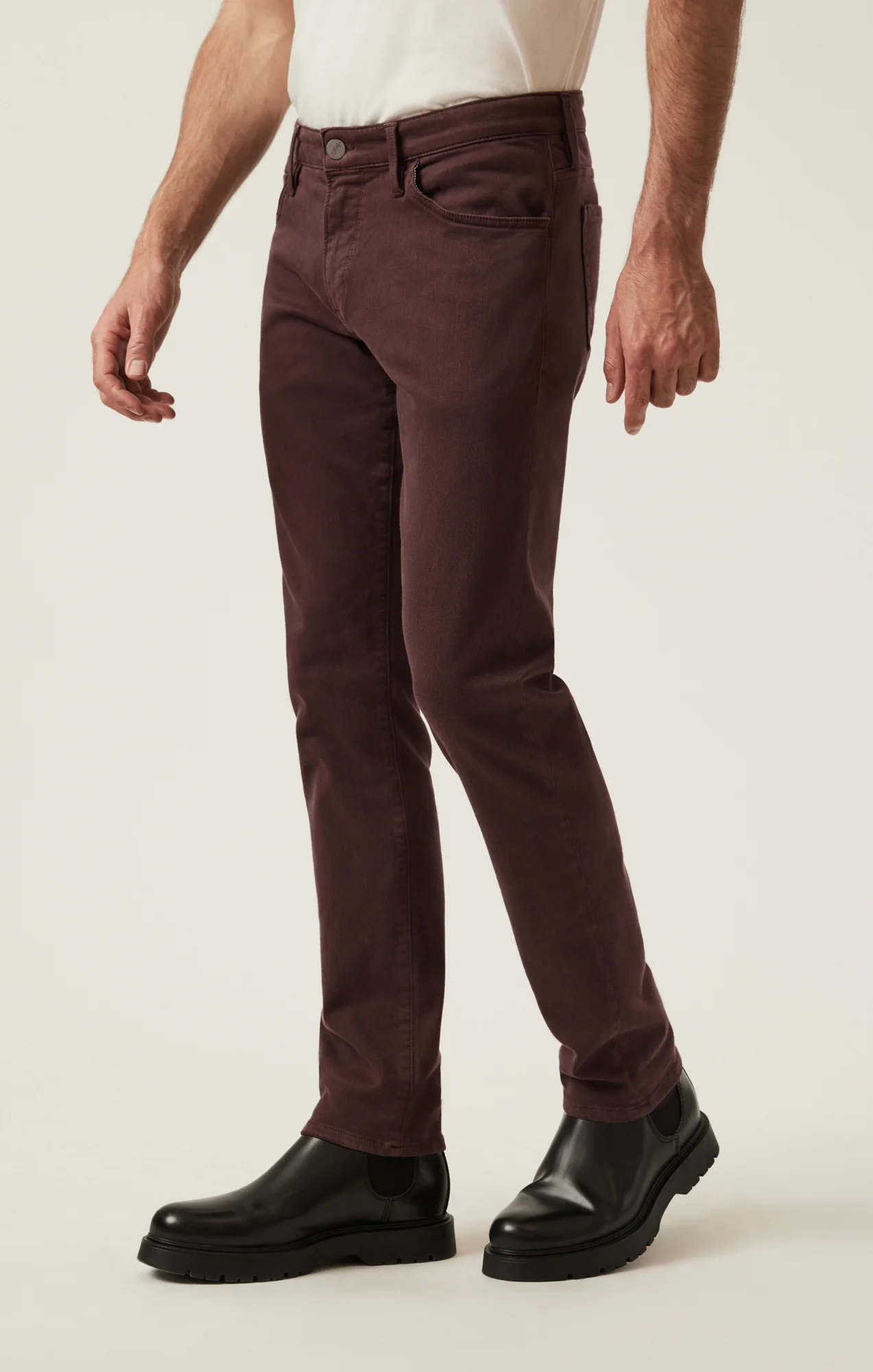 Courage Straight Leg Pants in Burgundy Diagonal - Image 3