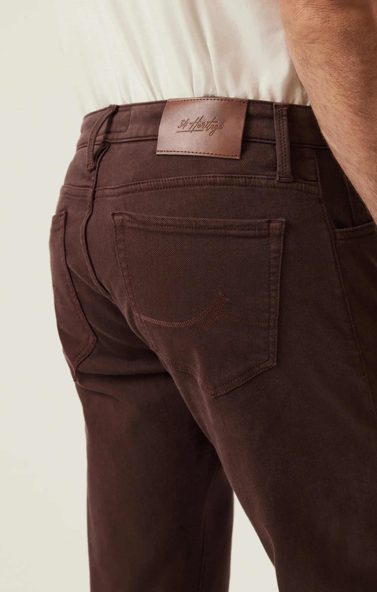 Courage Straight Leg Pants in Burgundy Diagonal - Image 5