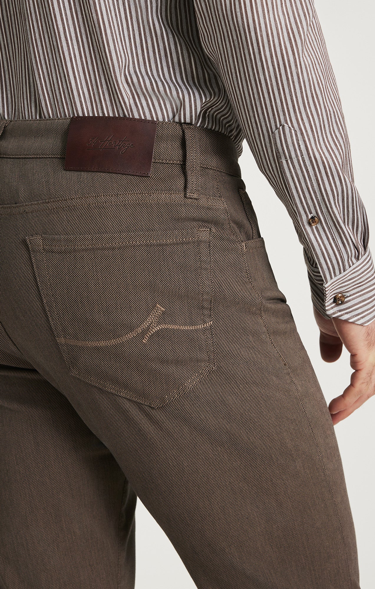 Courage Straight Leg Pants in Coffee Diagonal - Image 4