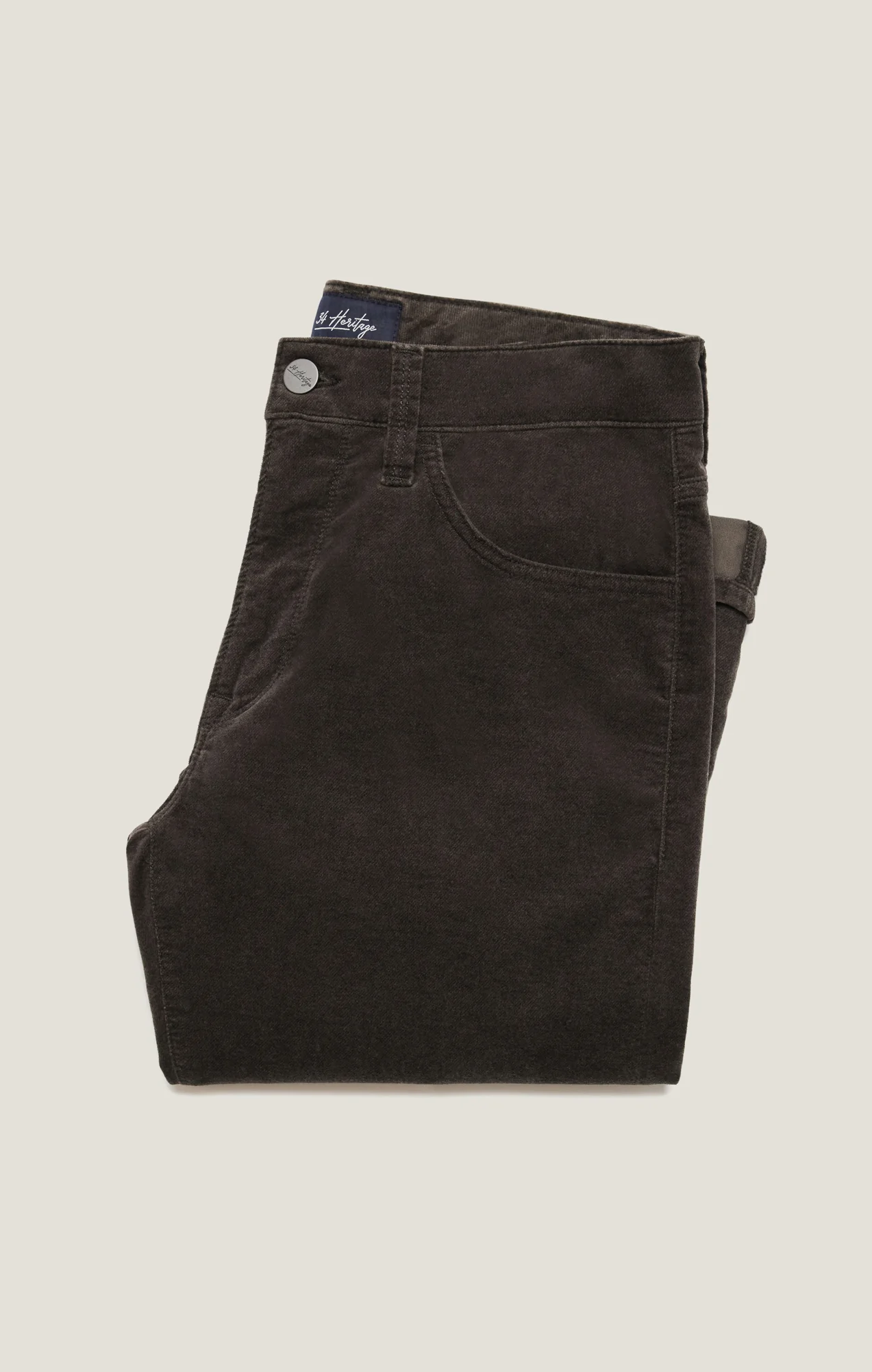 Courage Straight Leg Pants in Dark Olive Moleskin - Image 9