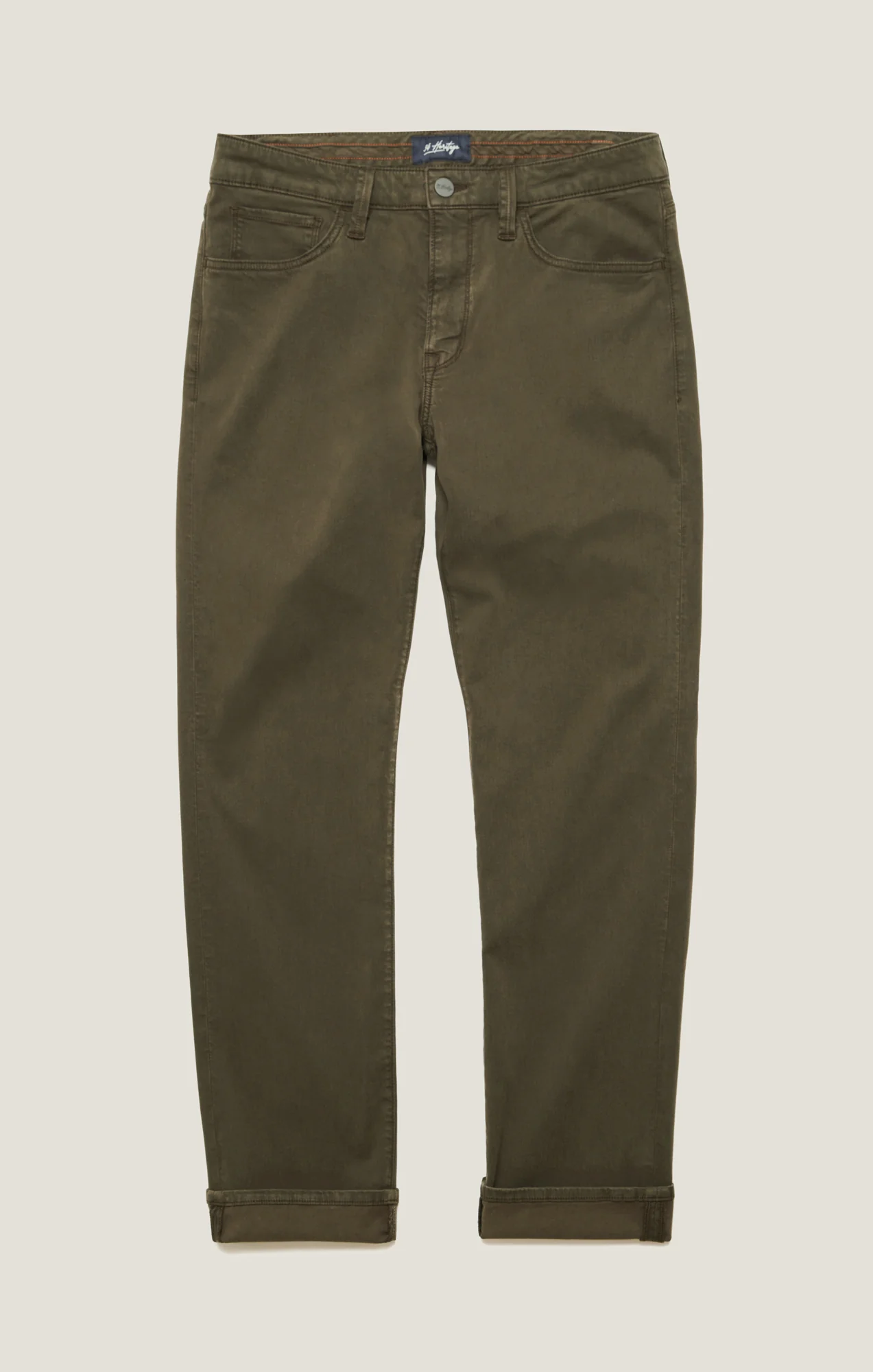 Courage Straight Leg Pants in Dark Olive Twill - Image 10